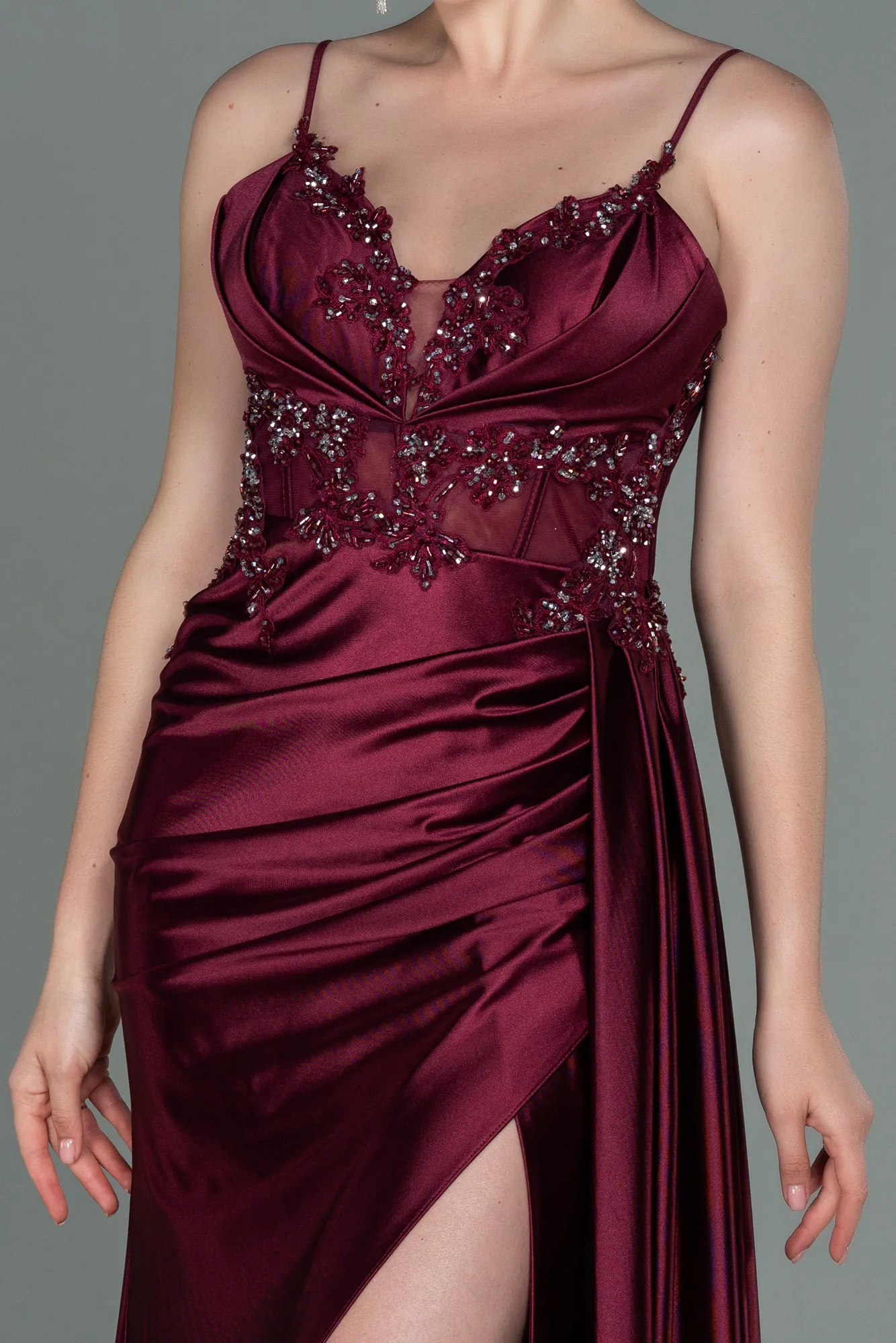 Fuchsia-Long Evening Dress ABU3192