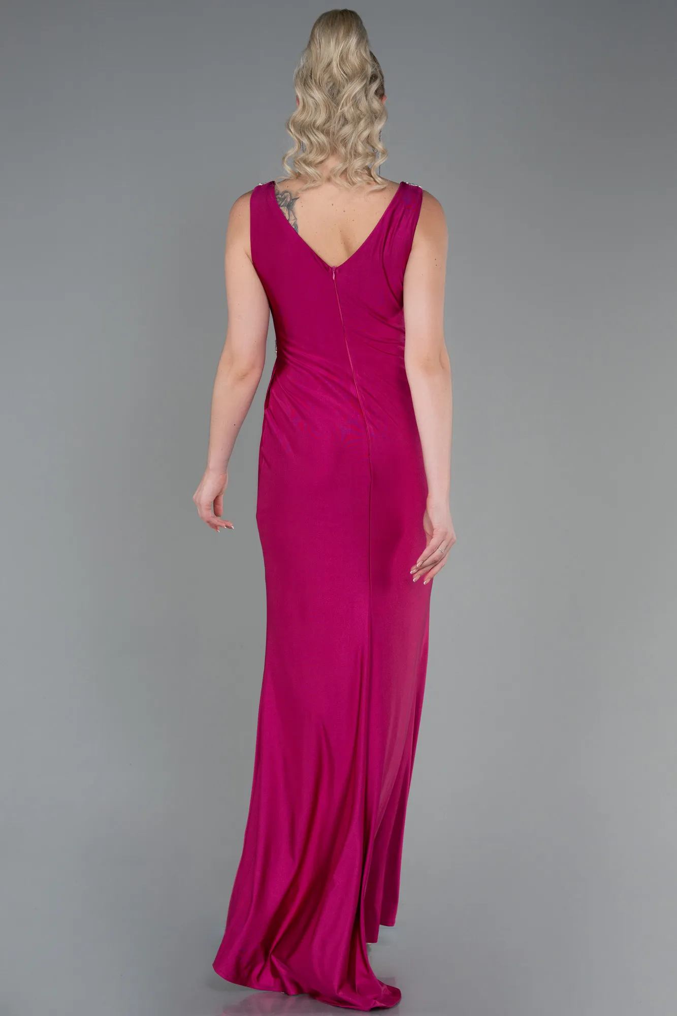 Fuchsia-Long Evening Dress ABU3270