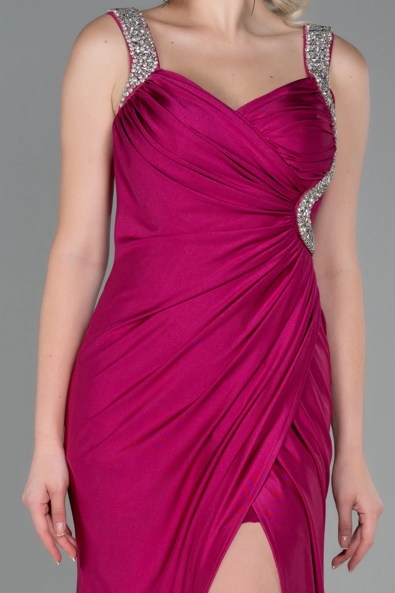 Fuchsia-Long Evening Dress ABU3270