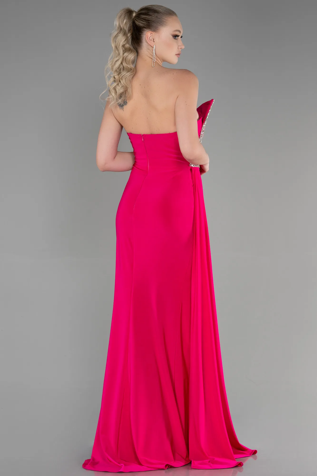 Fuchsia-Long Evening Dress ABU3342