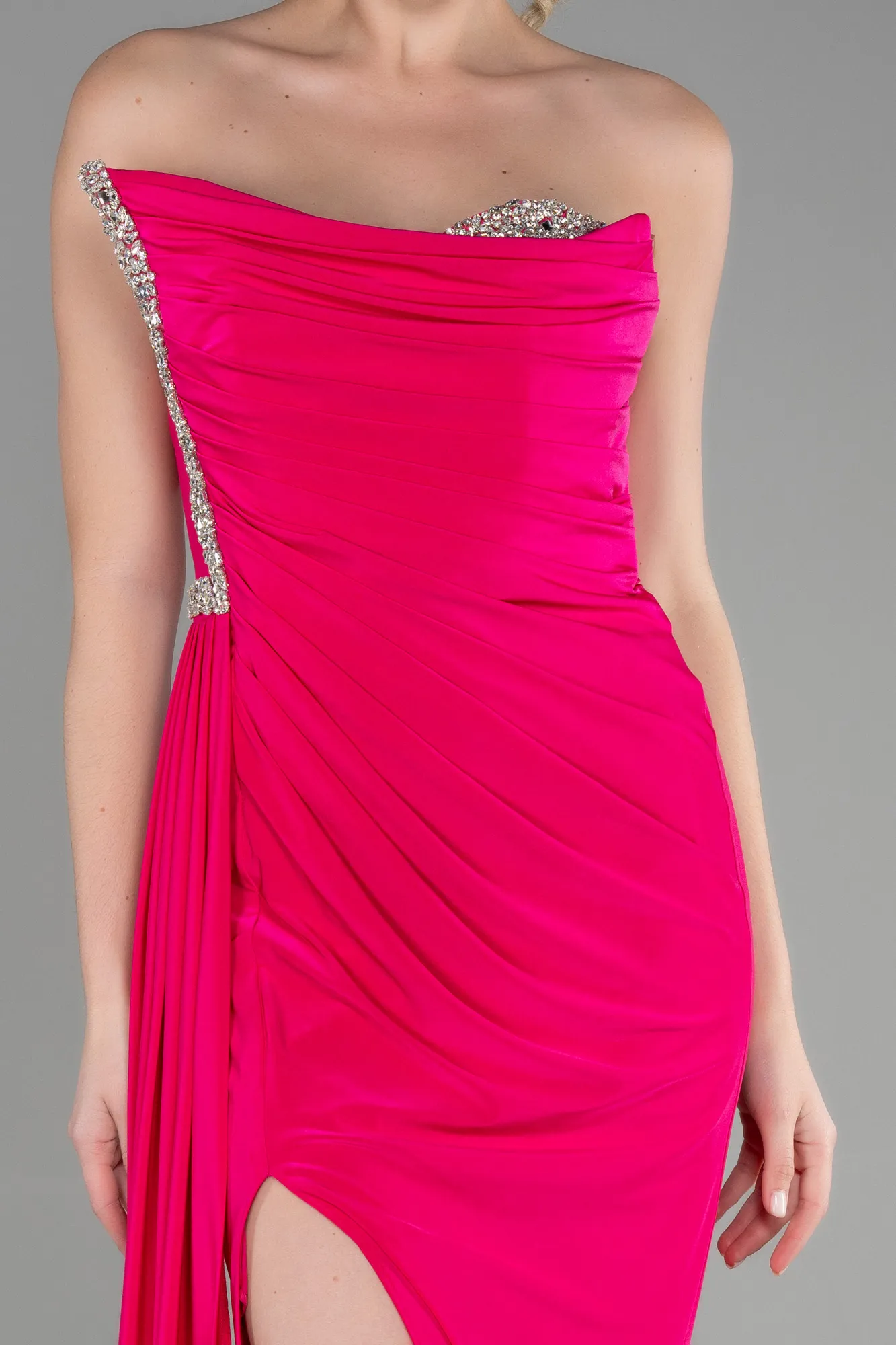 Fuchsia-Long Evening Dress ABU3342