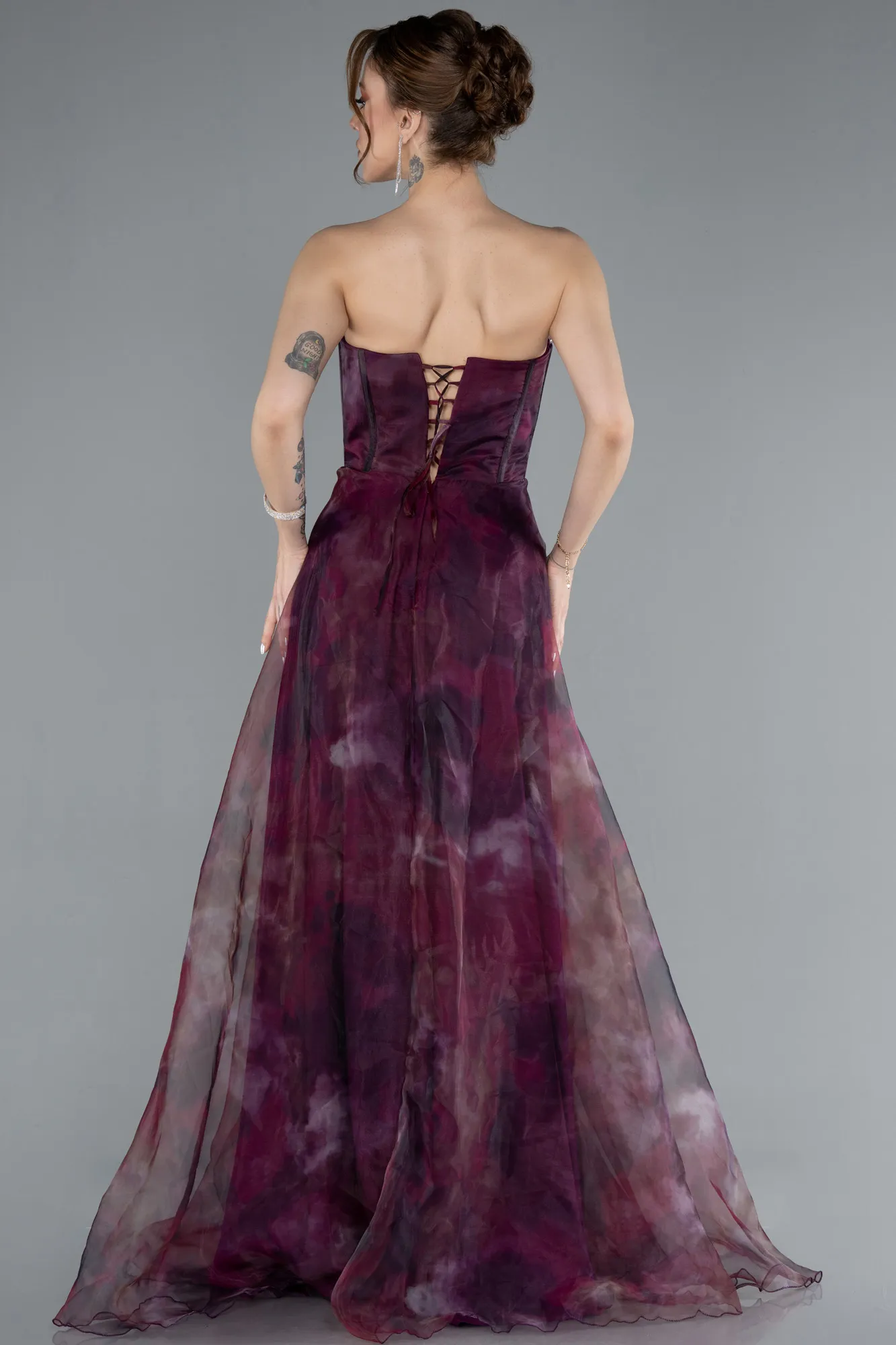 Fuchsia-Long Evening Dress ABU3360
