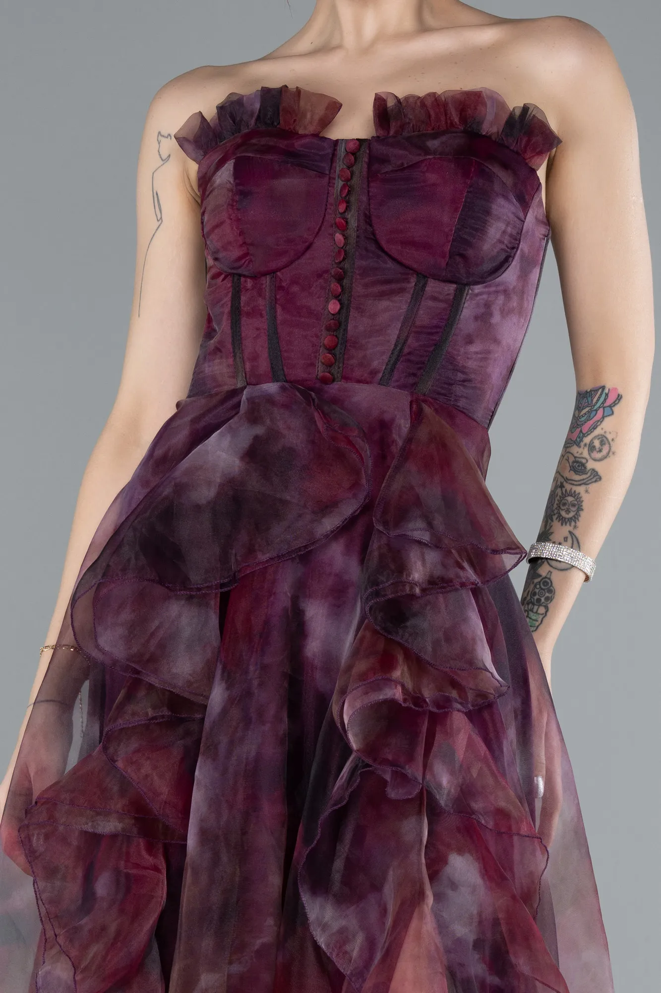 Fuchsia-Long Evening Dress ABU3360