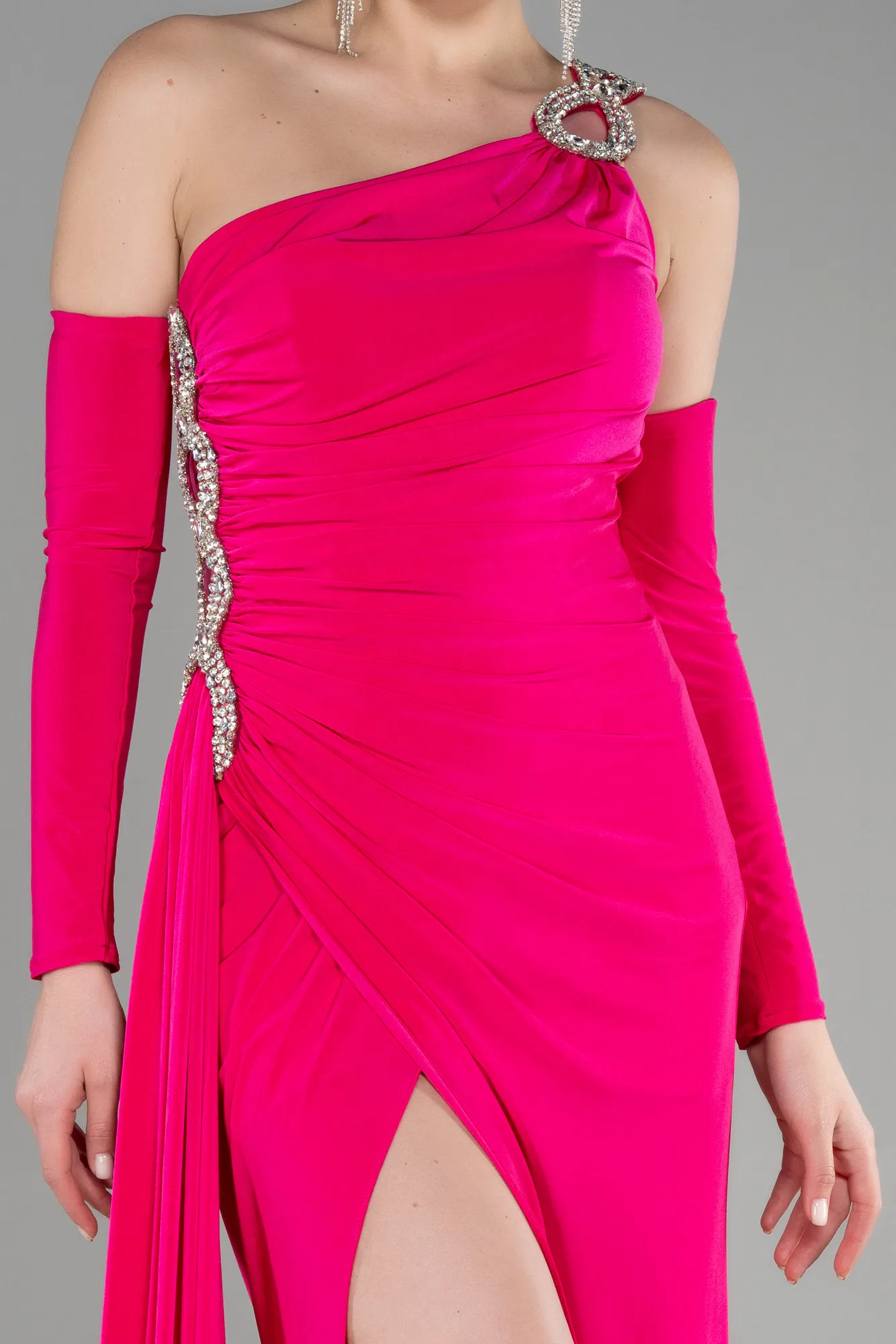 Fuchsia-Long Evening Dress ABU3466