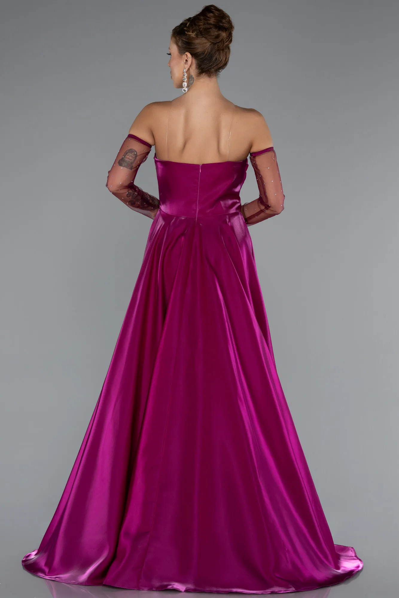 Fuchsia-Long Evening Dress ABU3604