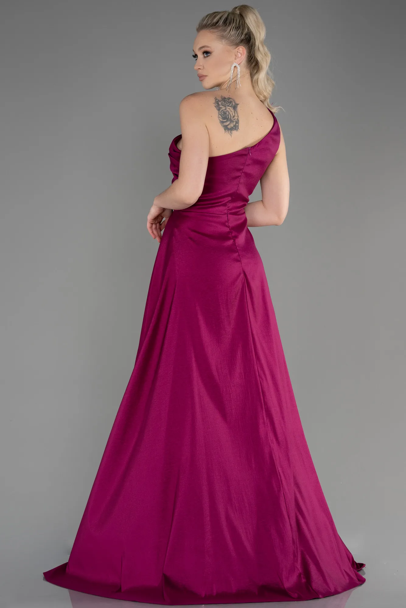 Fuchsia-Long Evening Dress ABU3772