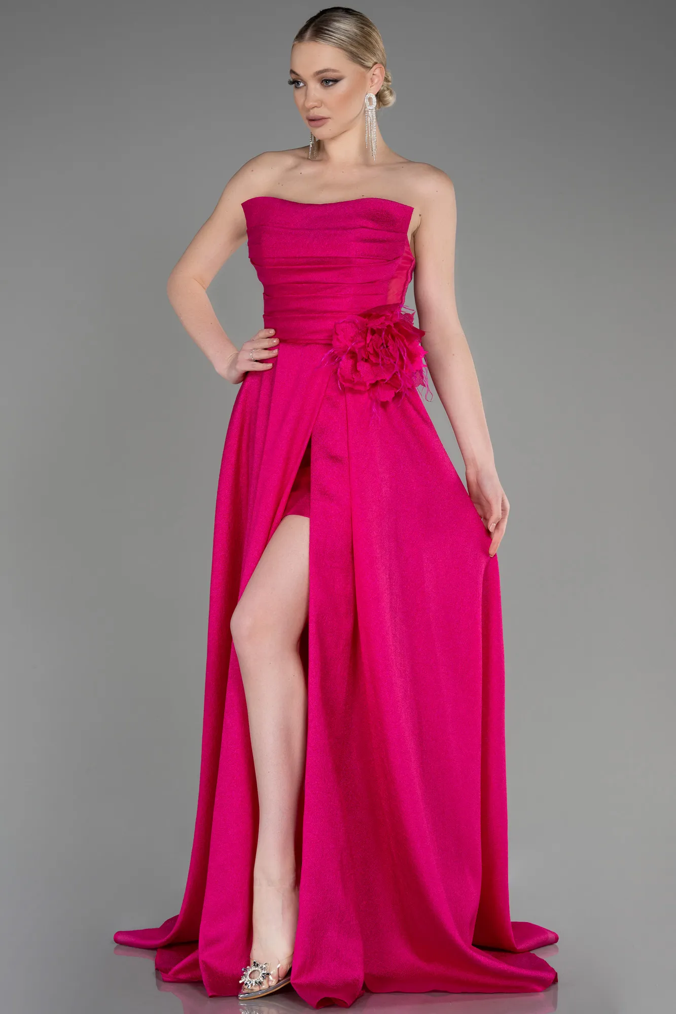 Fuchsia-Long Evening Dress ABU3793