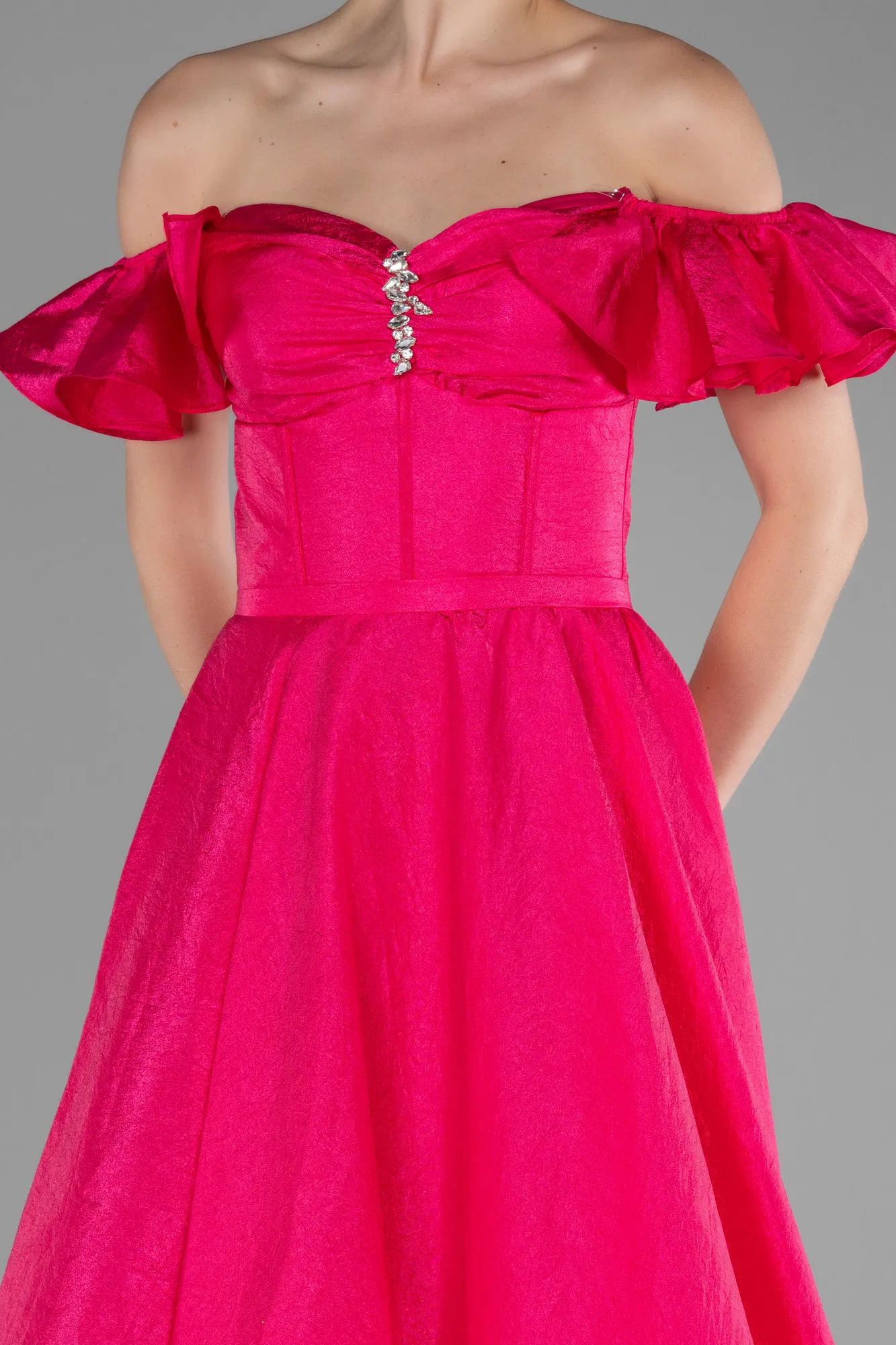 Fuchsia-Long Evening Dress ABU3884