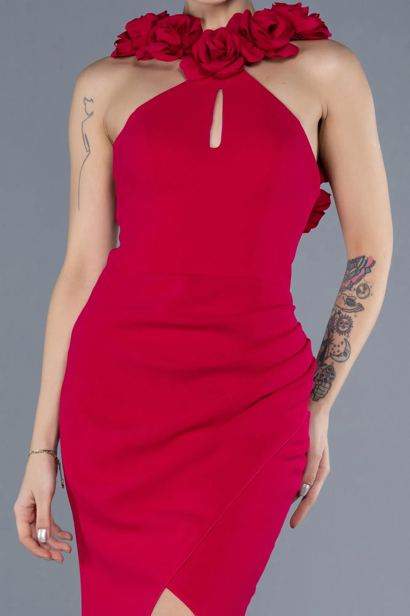 Fuchsia-Long Evening Dress ABU4610