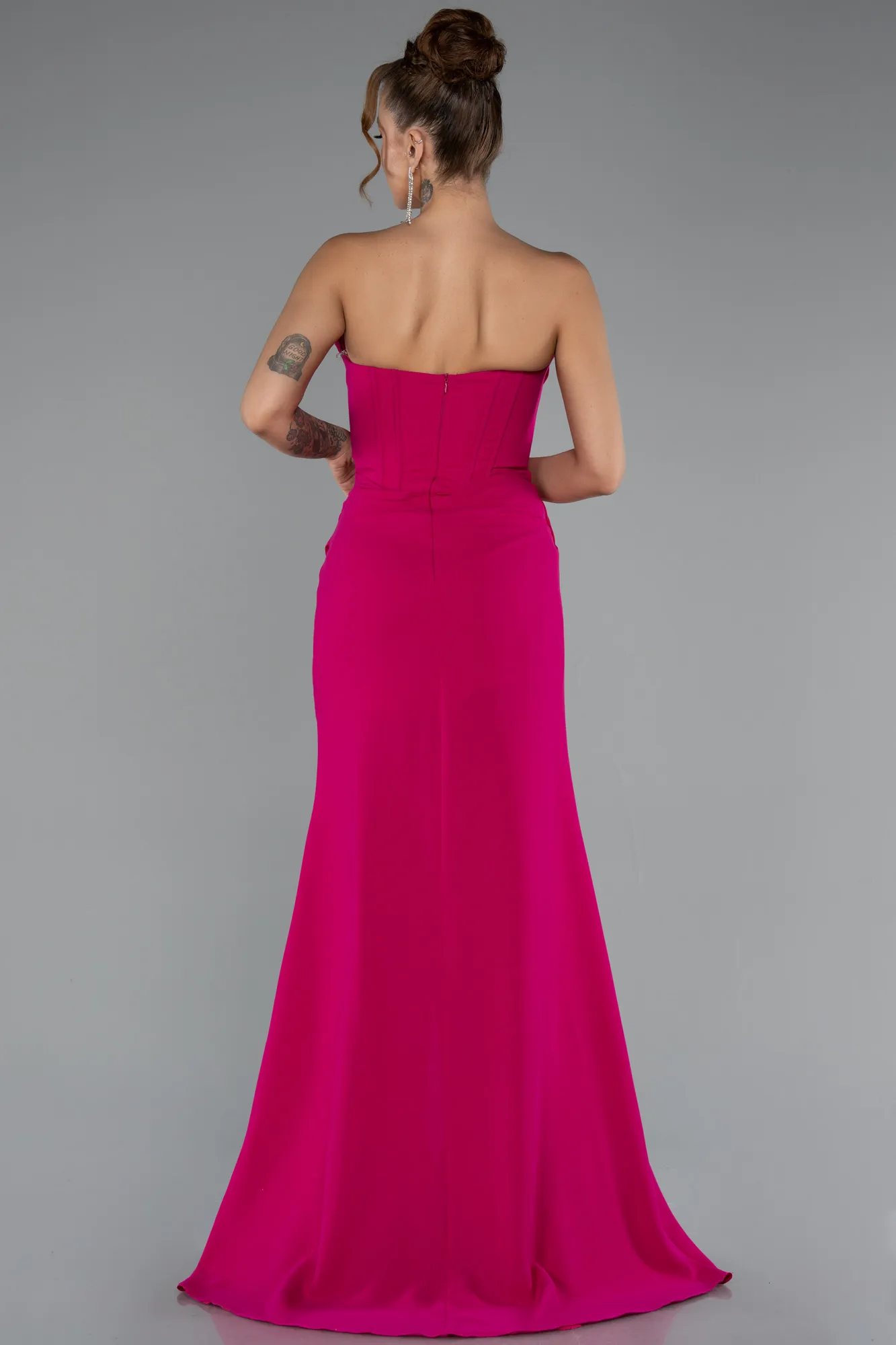 Fuchsia-Long Evening Dress ABU5096
