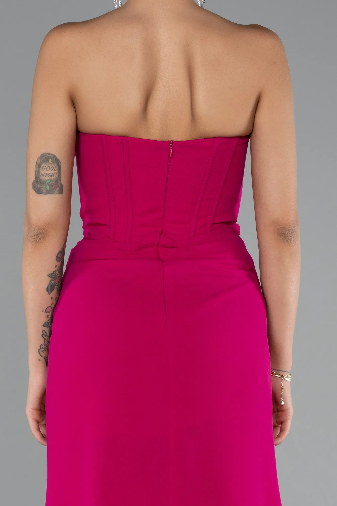 Fuchsia-Long Evening Dress ABU5096