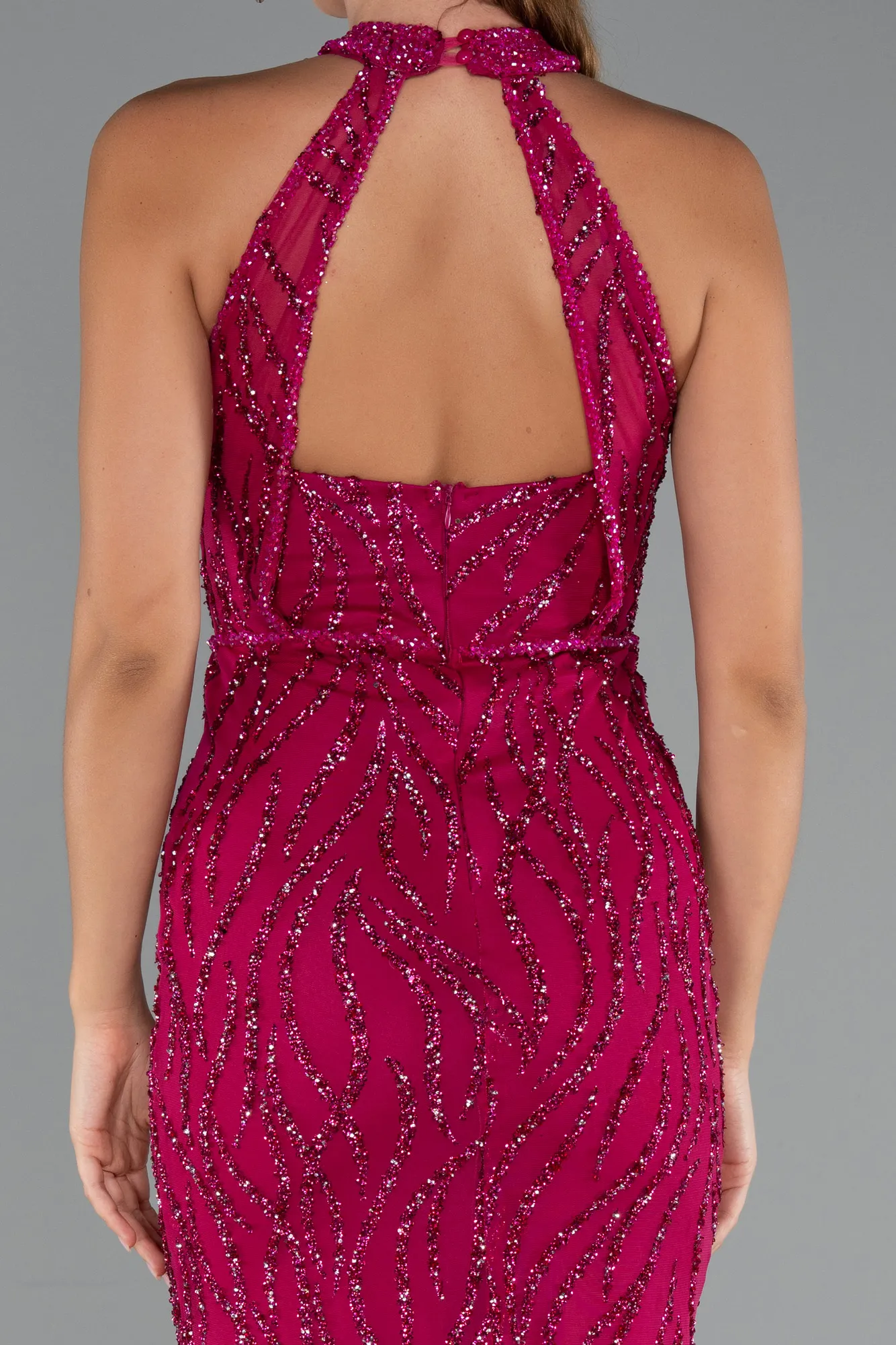 Fuchsia-Long Evening Dress ABU5213