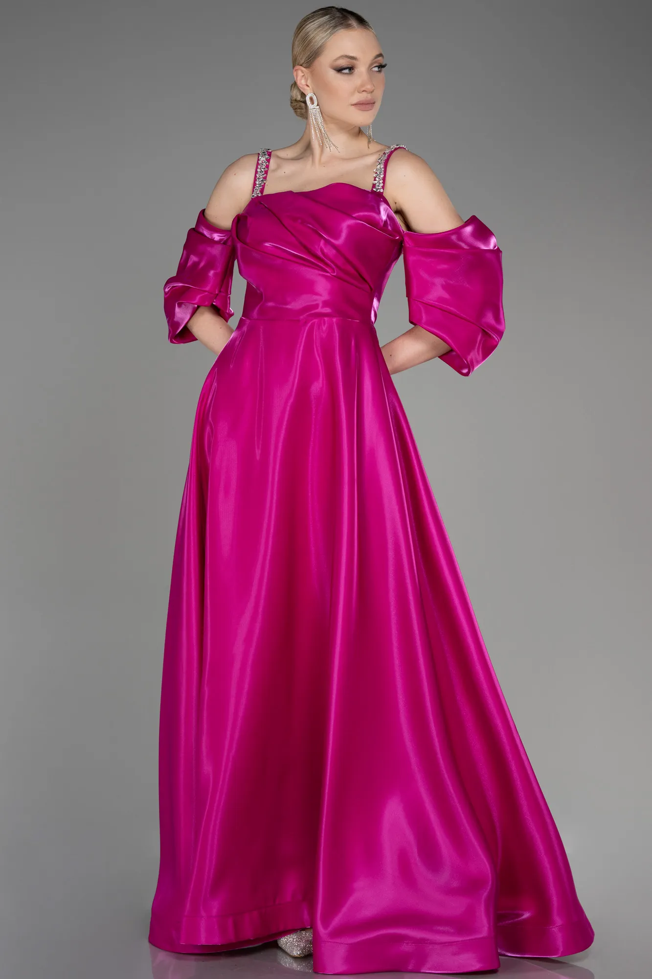 Fuchsia-Long Evening Prom Dress ABU3826