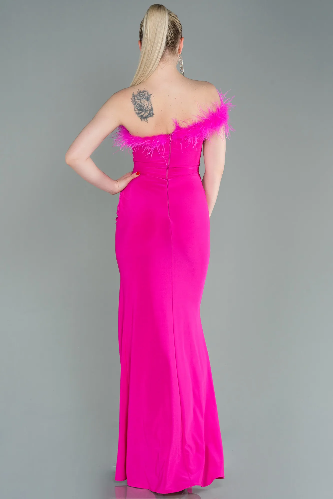 Fuchsia-Long Mermaid Evening Dress ABU3048