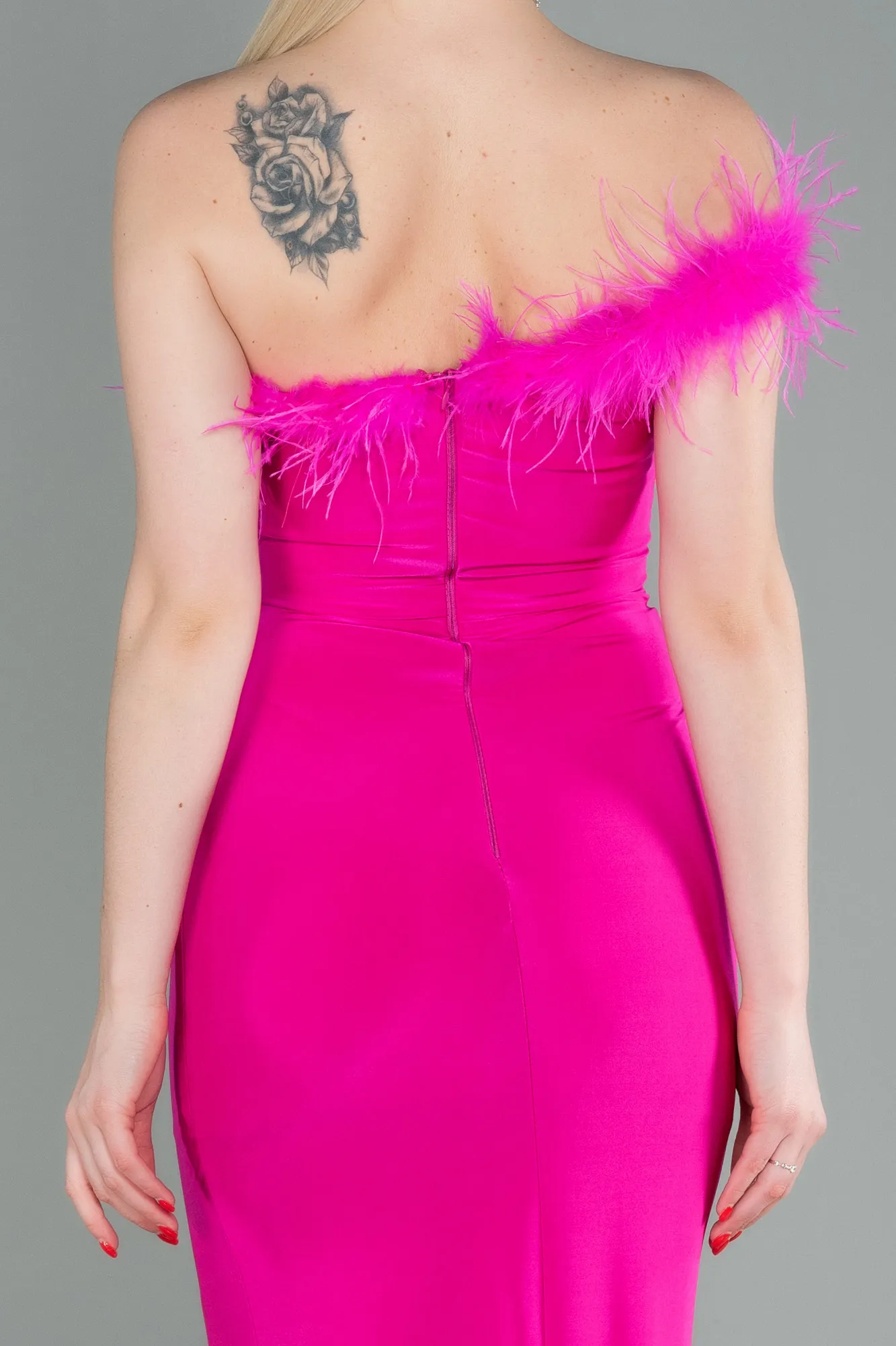 Fuchsia-Long Mermaid Evening Dress ABU3048