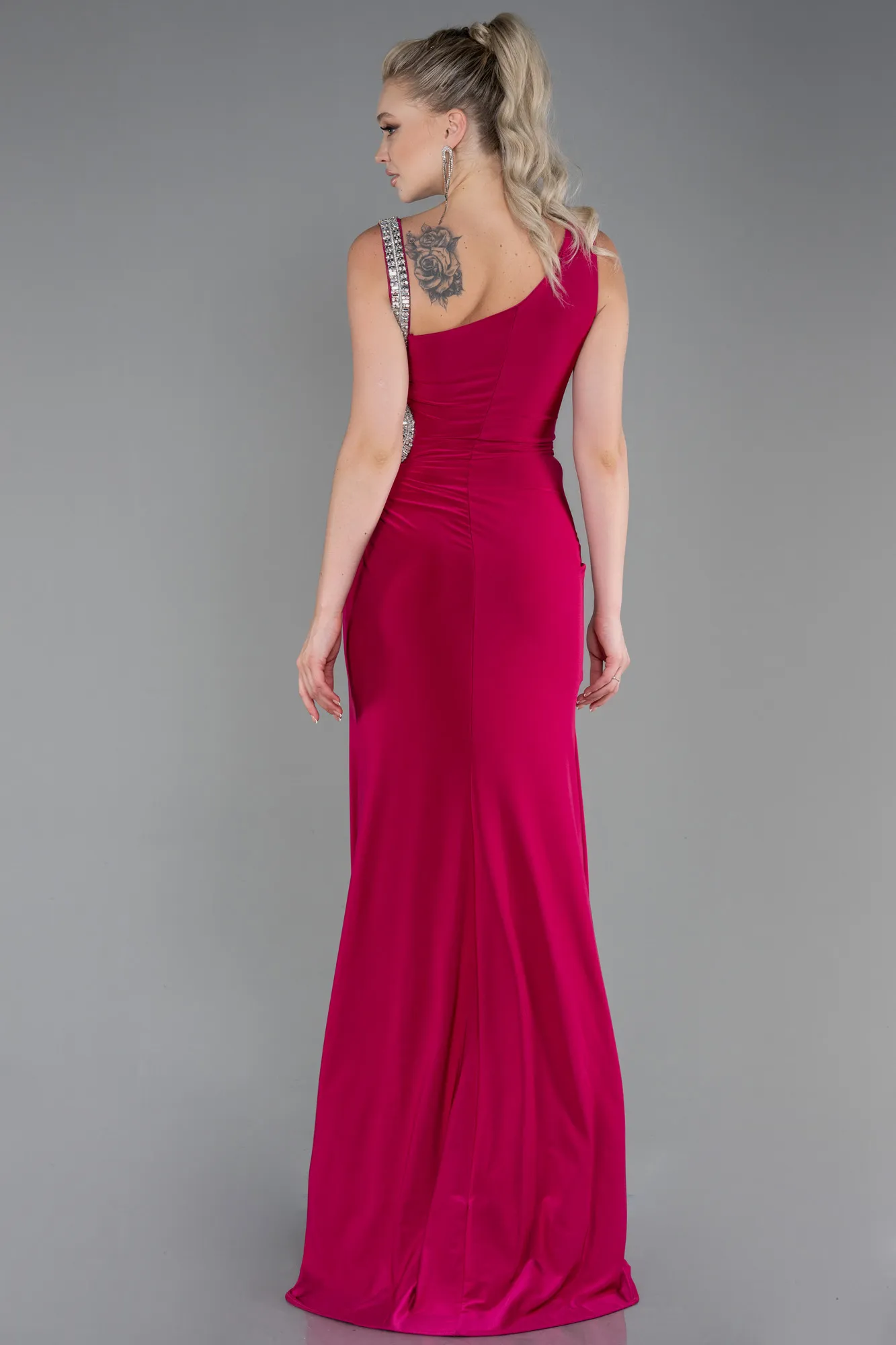 Fuchsia-Long Mermaid Evening Dress ABU3206