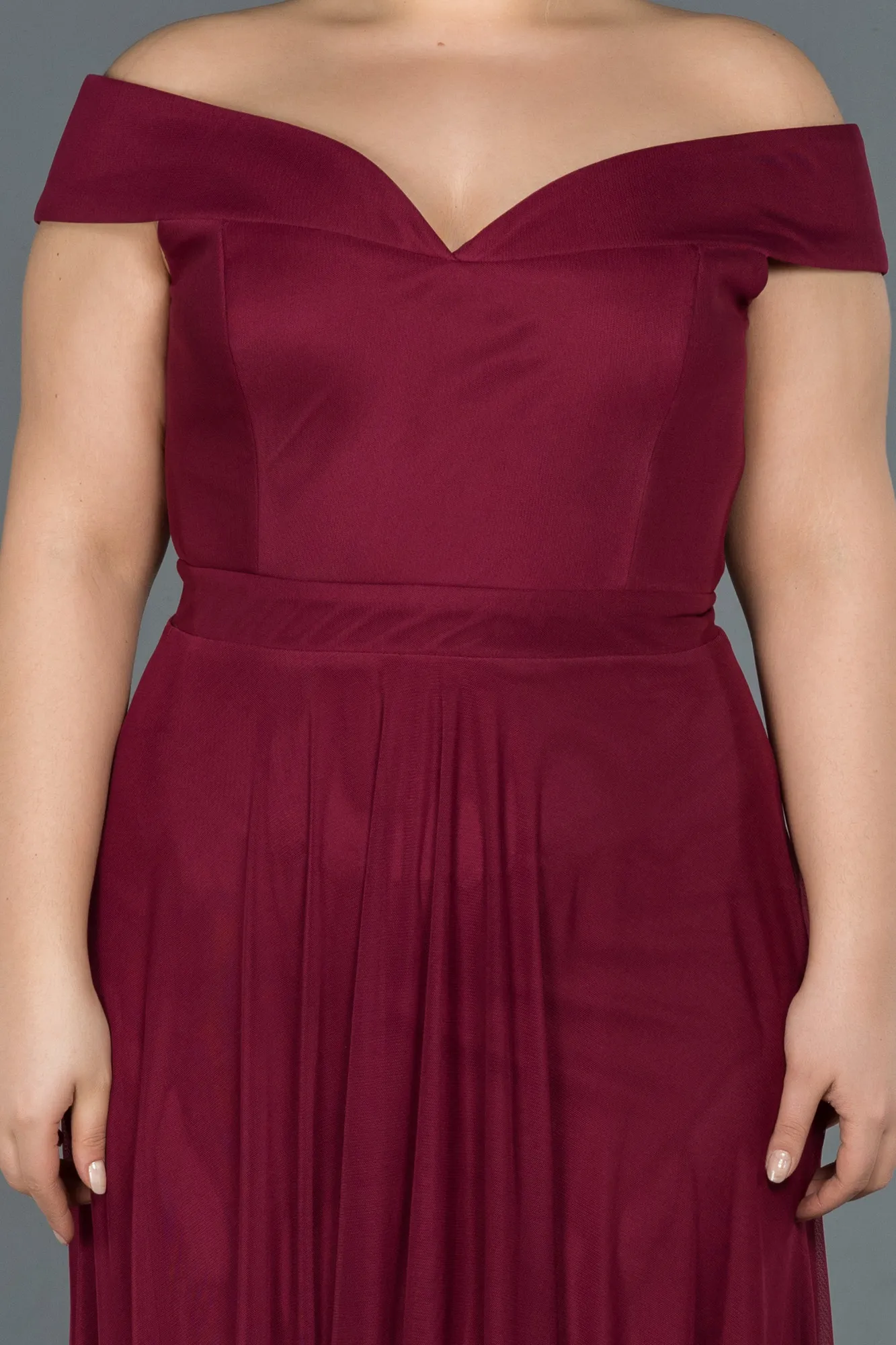 Fuchsia-Long Oversized Evening Dress ABU020