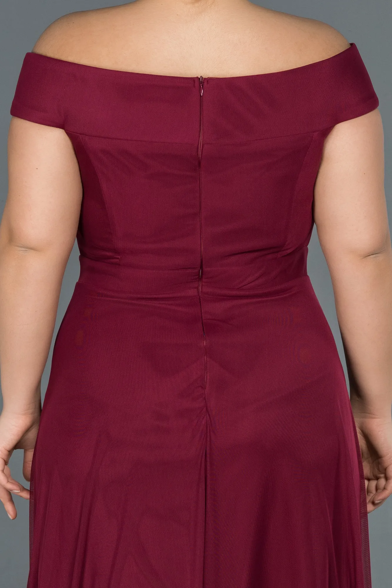 Fuchsia-Long Oversized Evening Dress ABU020