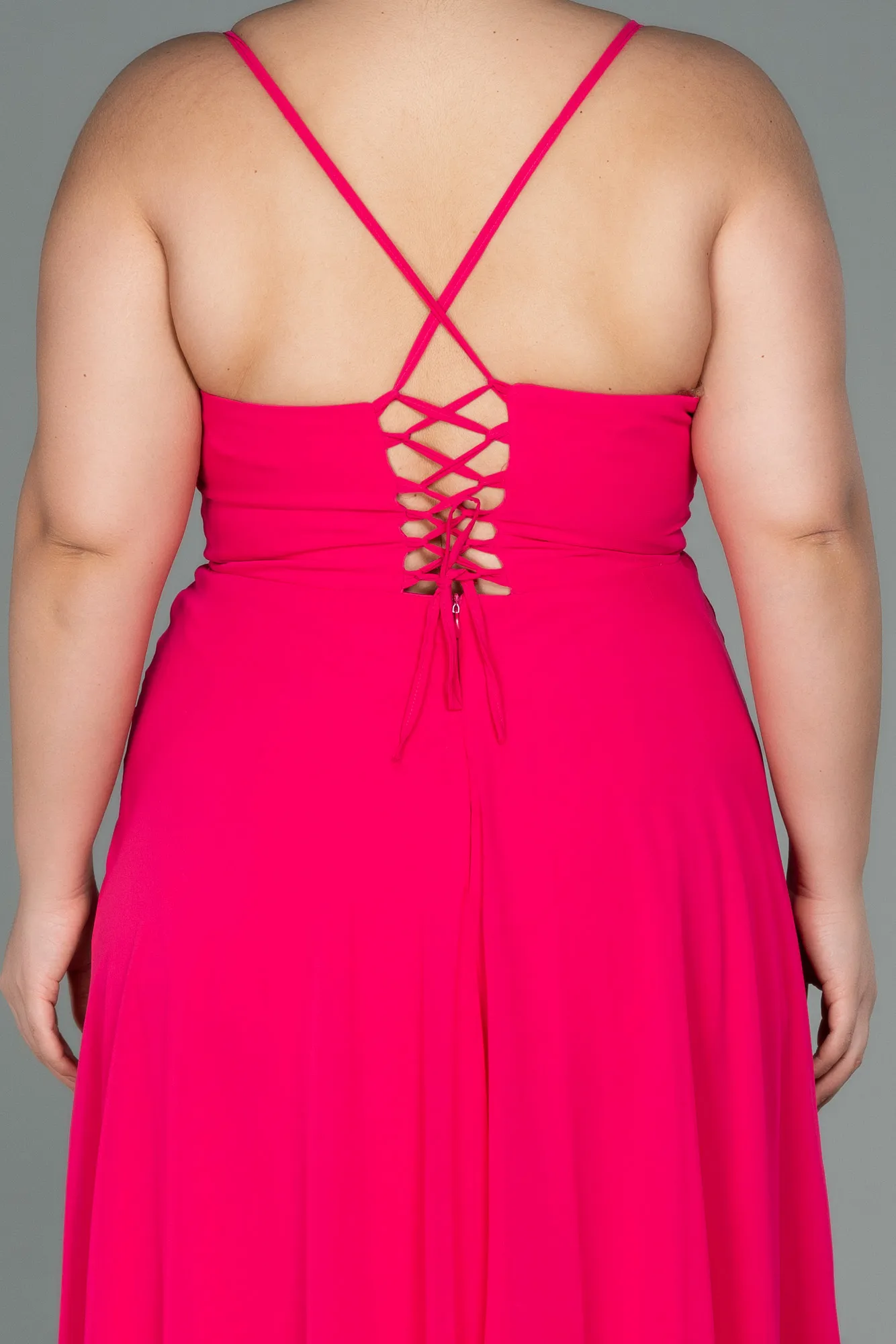 Fuchsia-Long Plus Size Evening Dress ABU1324