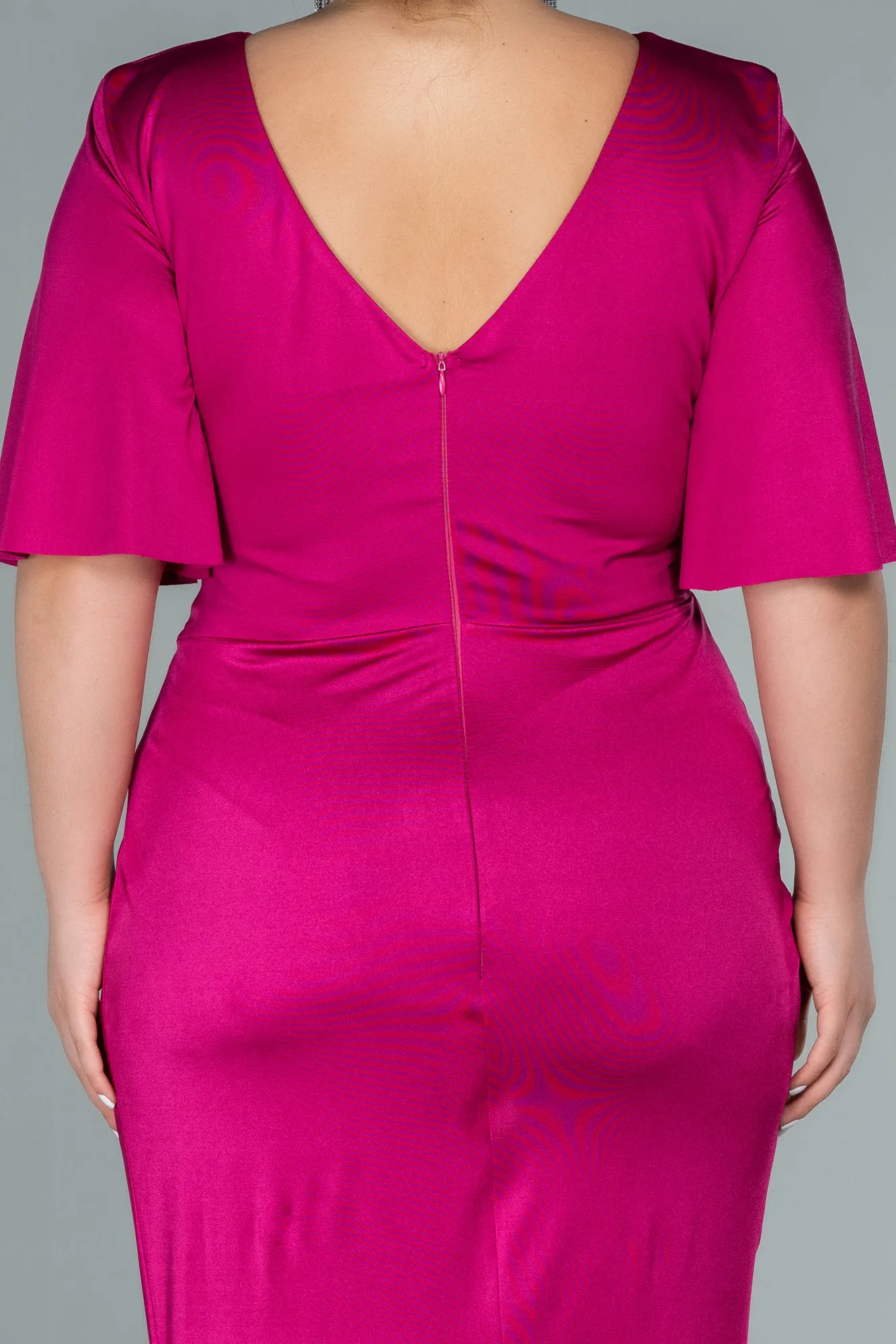 Fuchsia-Long Plus Size Evening Dress ABU2441