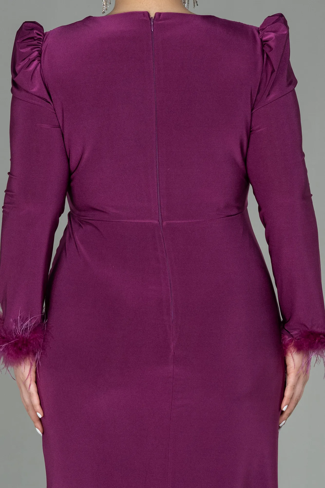 Fuchsia-Long Plus Size Evening Dress ABU2832