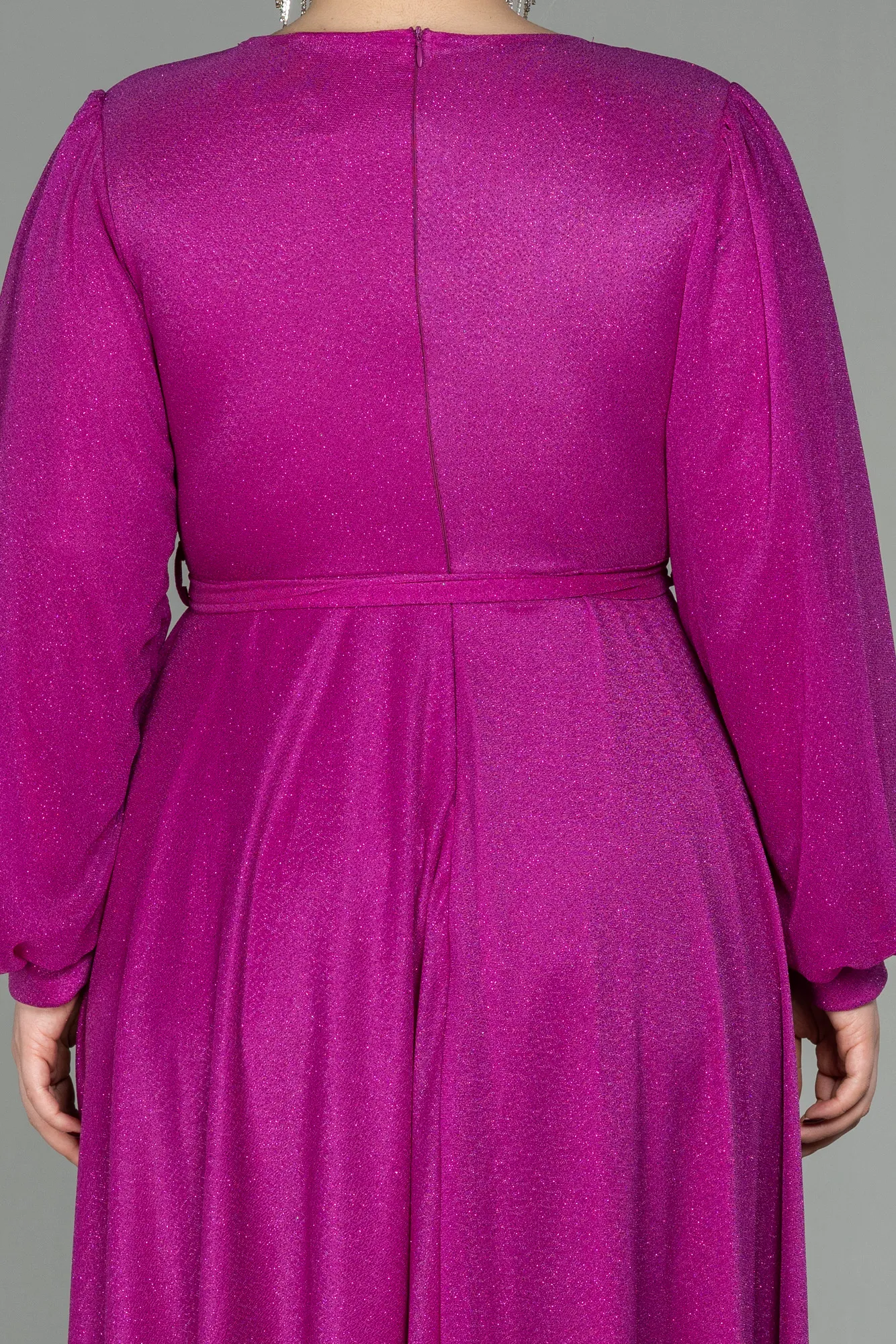 Fuchsia-Long Plus Size Evening Dress ABU2962