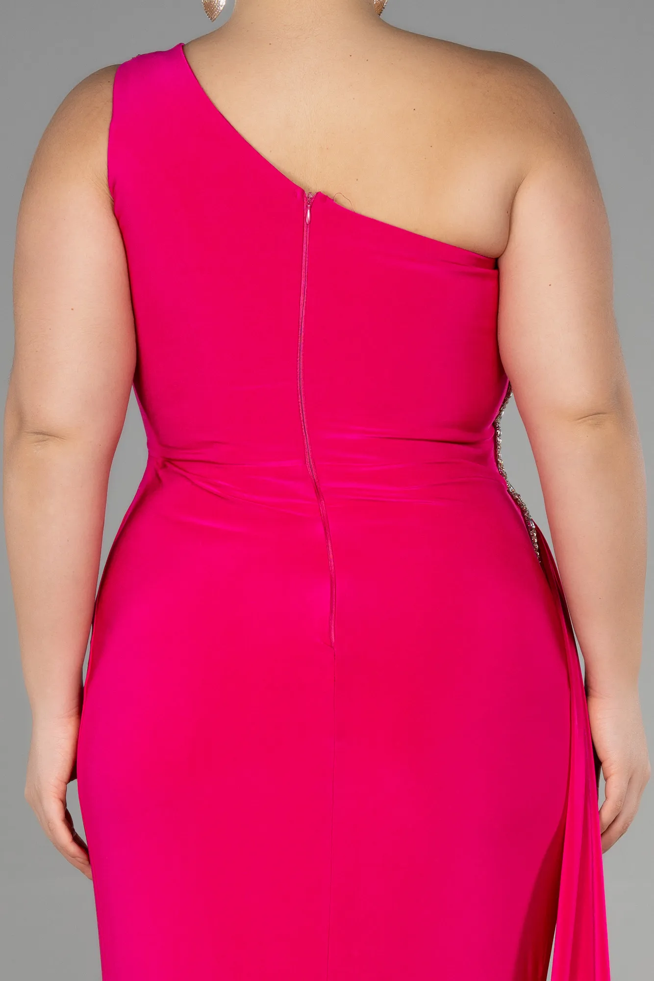 Fuchsia-Long Plus Size Evening Dress ABU3132