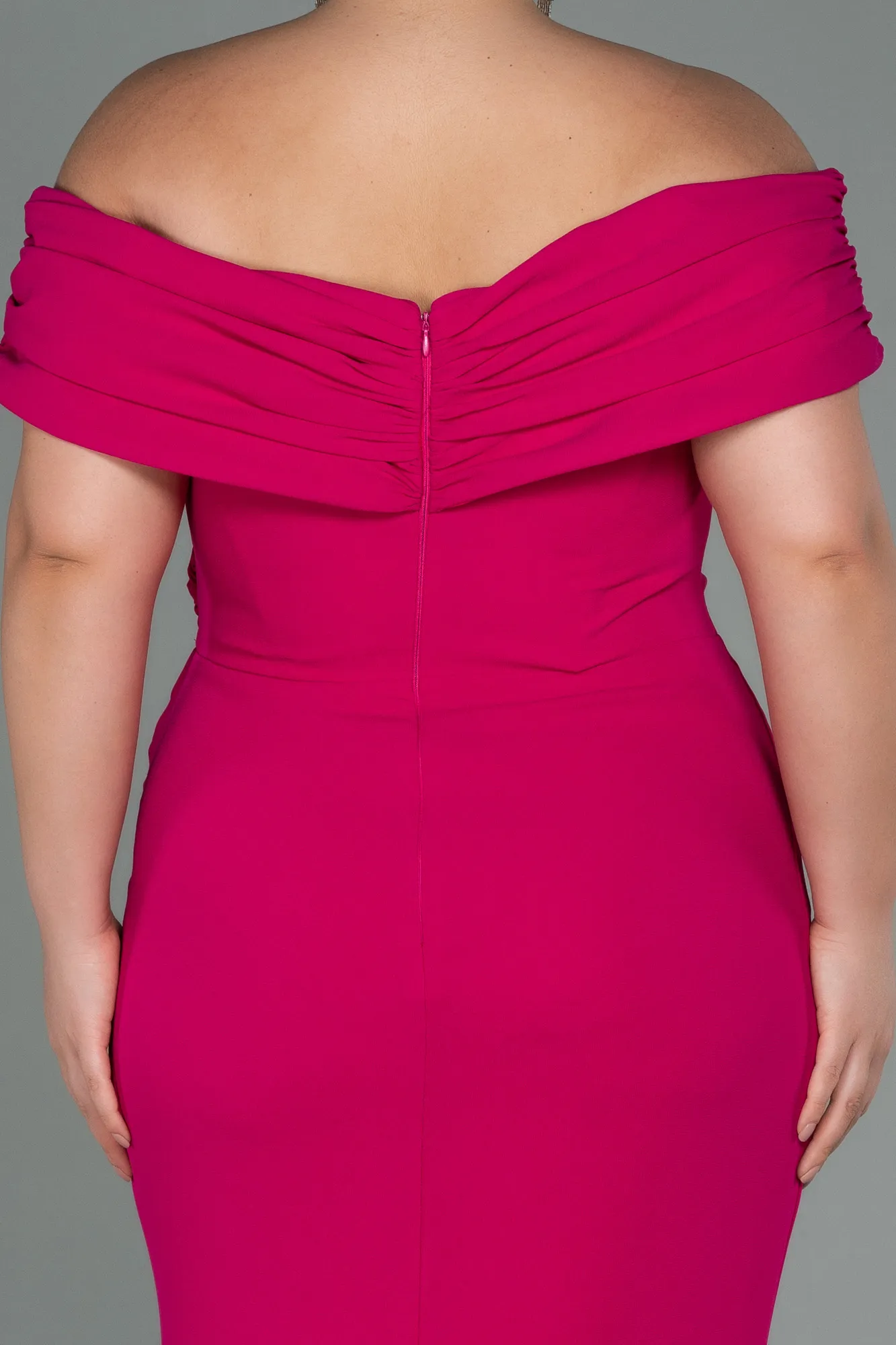Fuchsia-Long Plus Size Evening Dress ABU3172