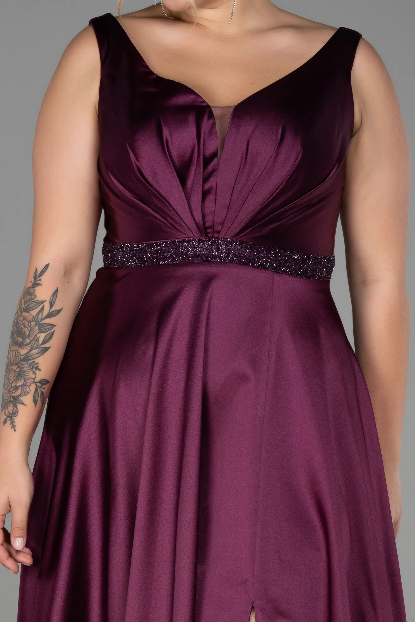 Fuchsia-Long Plus Size Evening Dress ABU3200