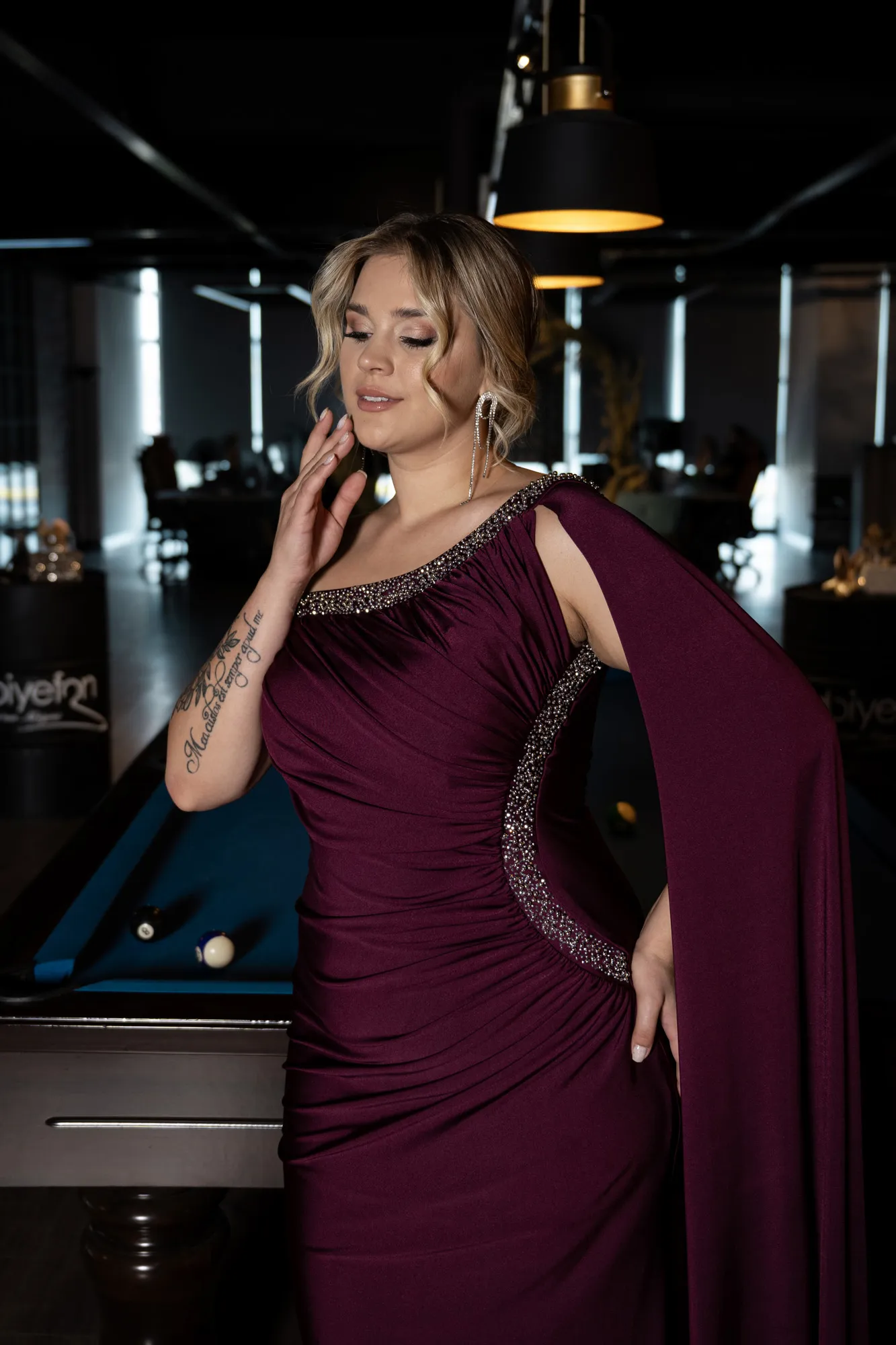 Fuchsia-Long Plus Size Evening Dress ABU3260