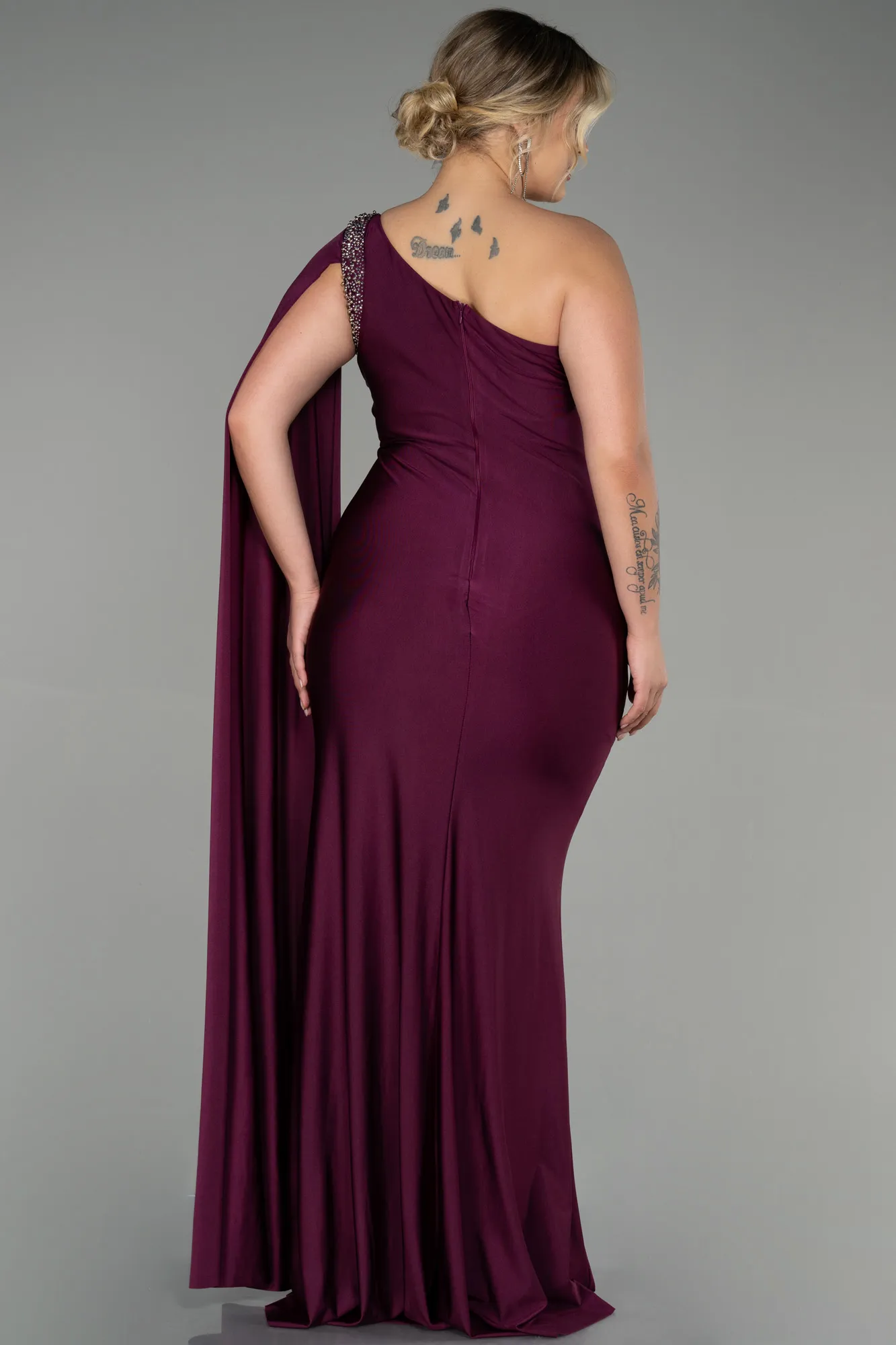 Fuchsia-Long Plus Size Evening Dress ABU3260