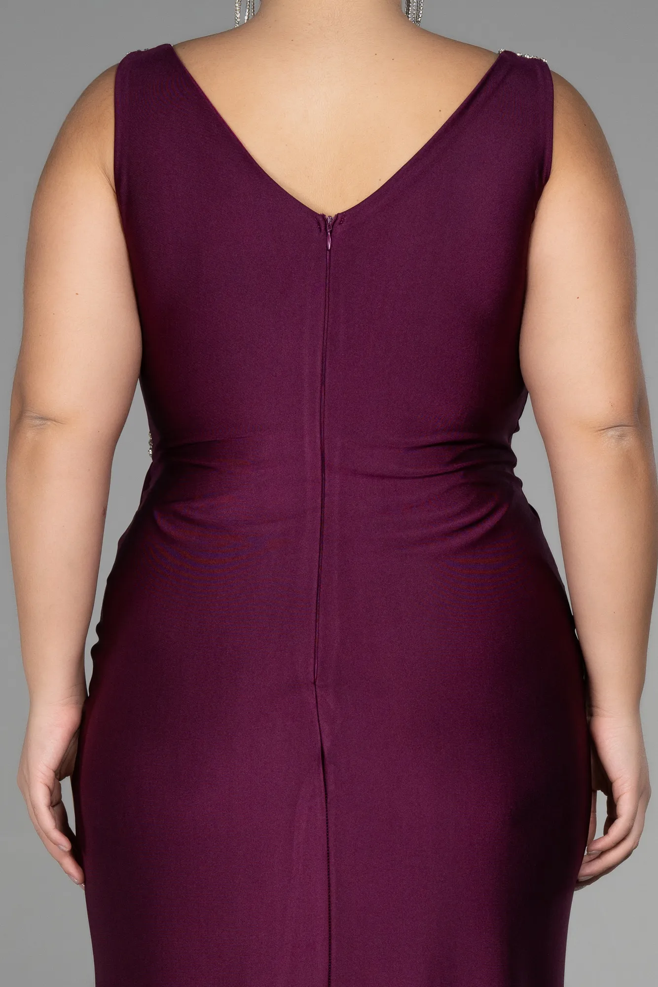 Fuchsia-Long Plus Size Evening Dress ABU3271