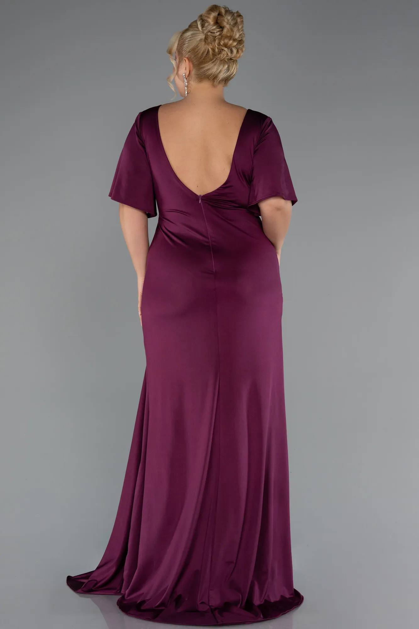 Fuchsia-Long Plus Size Evening Dress ABU5287