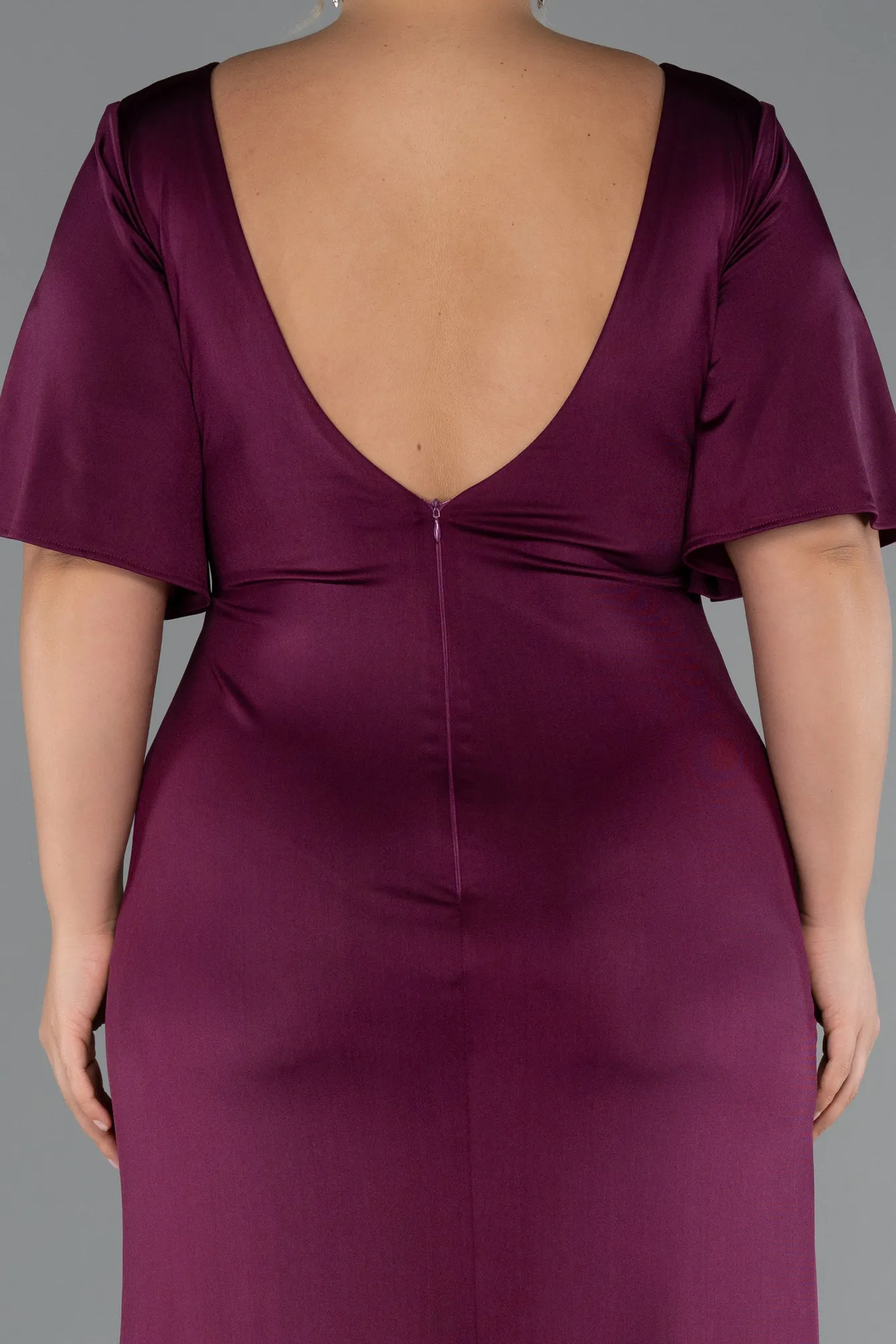 Fuchsia-Long Plus Size Evening Dress ABU5287