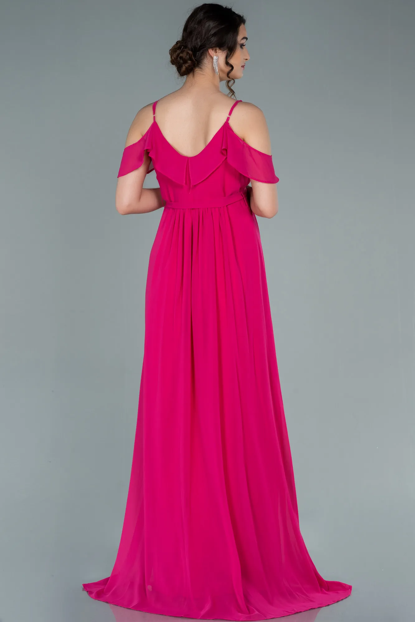 Fuchsia-Long Pregnancy Evening Dress ABU744