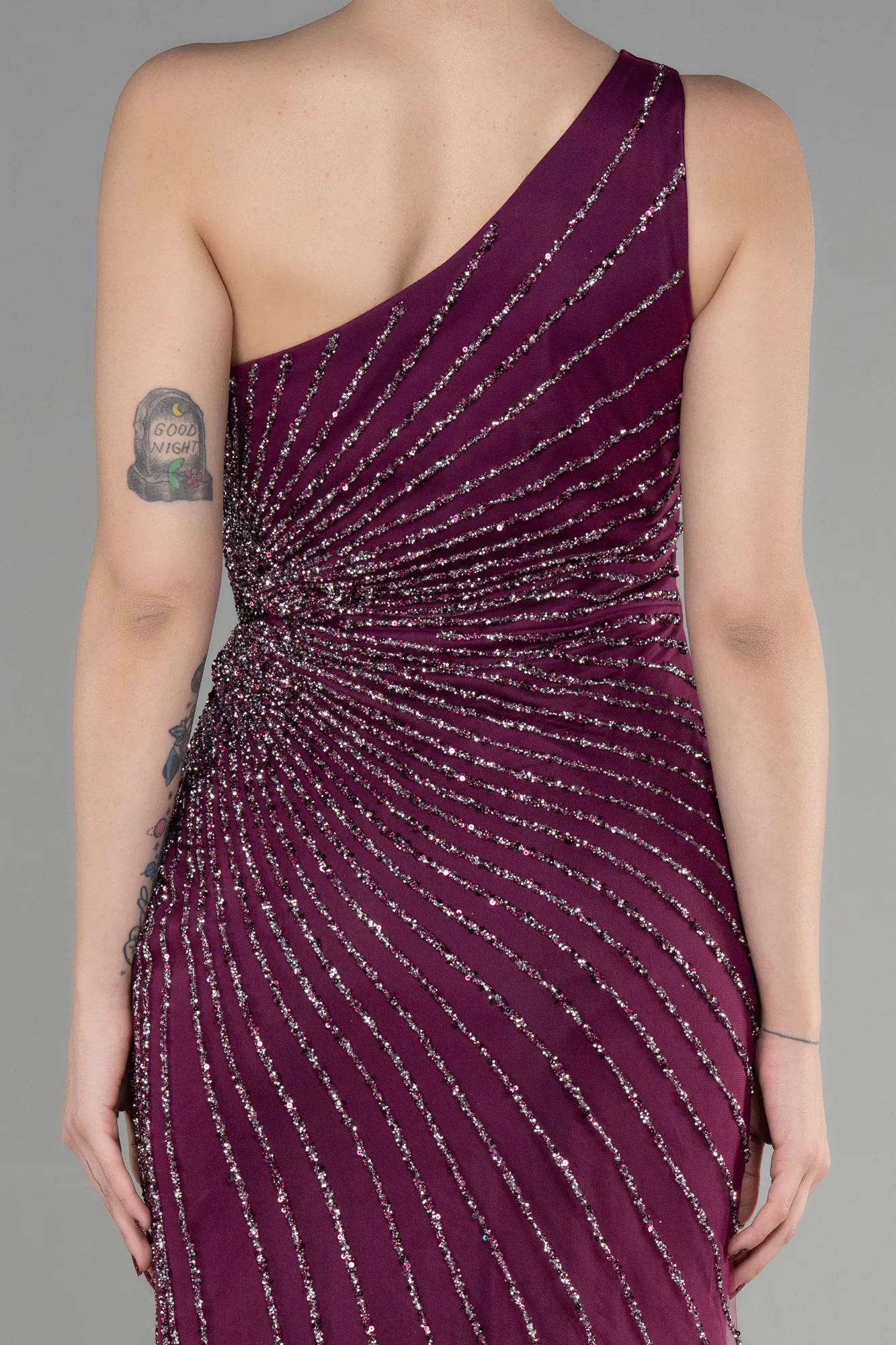 Fuchsia-Long Special Design Engagement Dress ABU3560