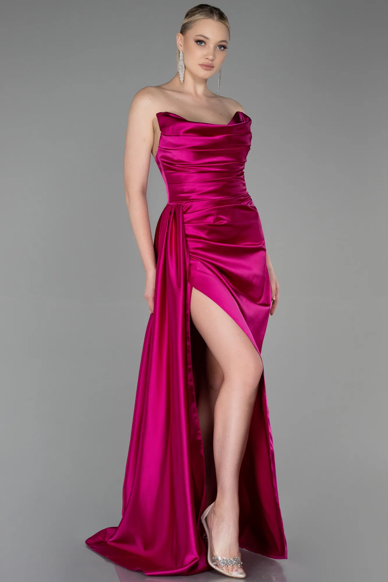 Fuchsia-Mermaid Evening Dress ABU3443