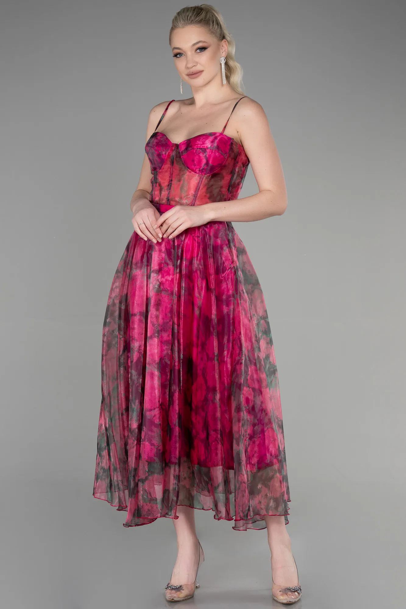 Fuchsia-Midi Cocktail Dress ABK1967