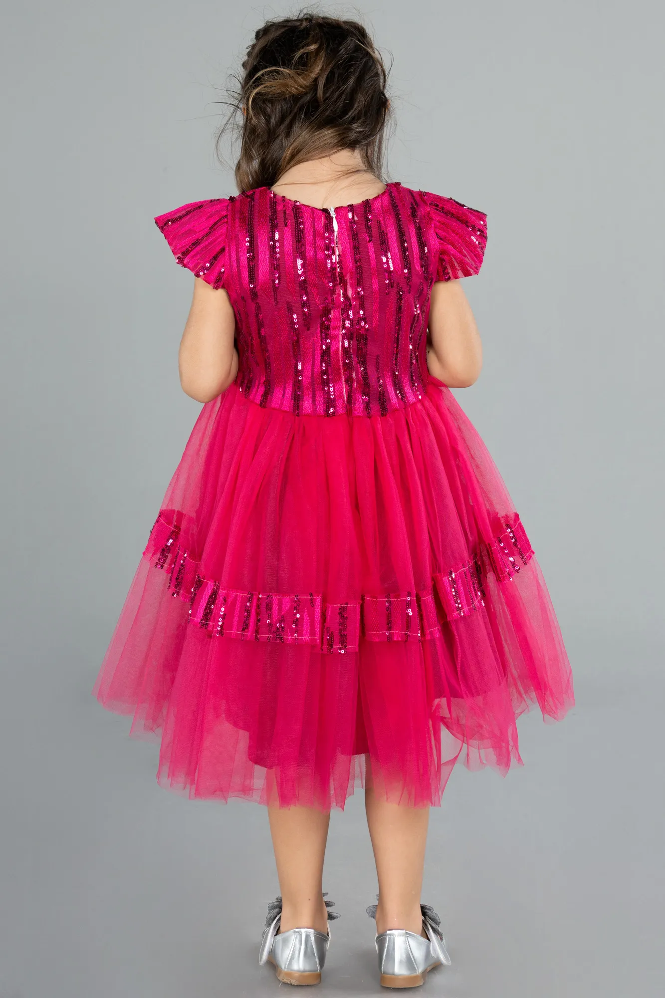 Fuchsia-Midi Girl Dress ABK2301