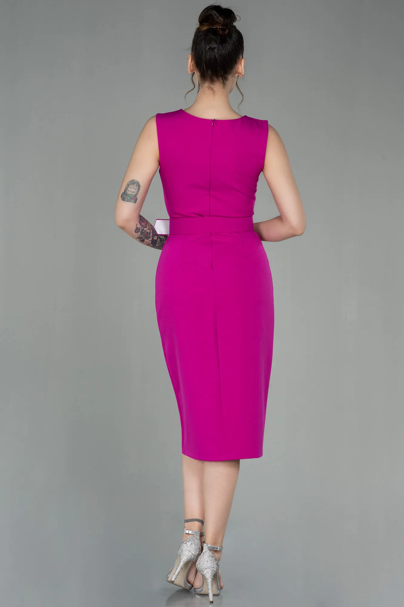 Fuchsia-Midi Invitation Dress ABK1045