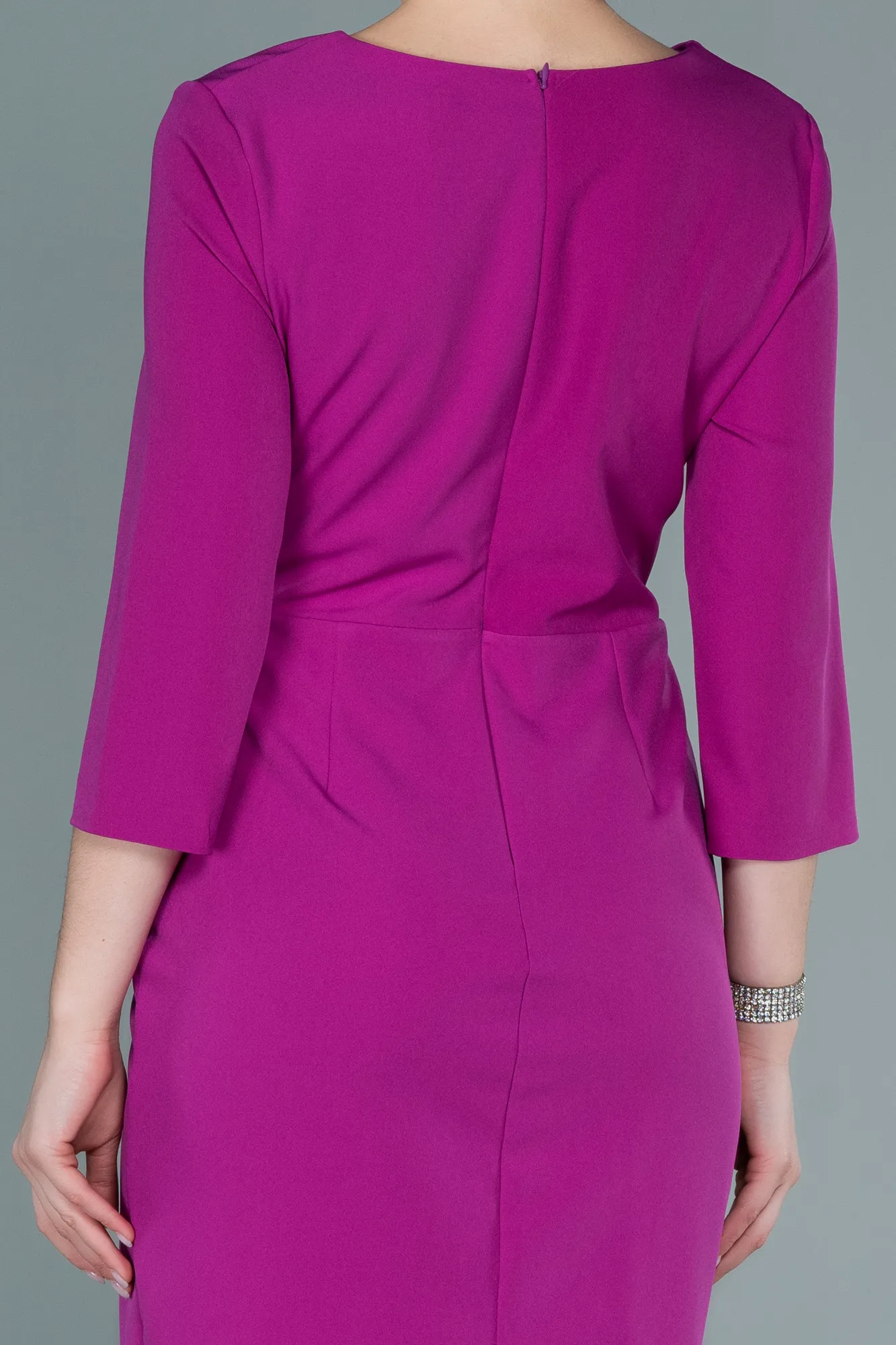 Fuchsia-Midi Invitation Dress ABK1354