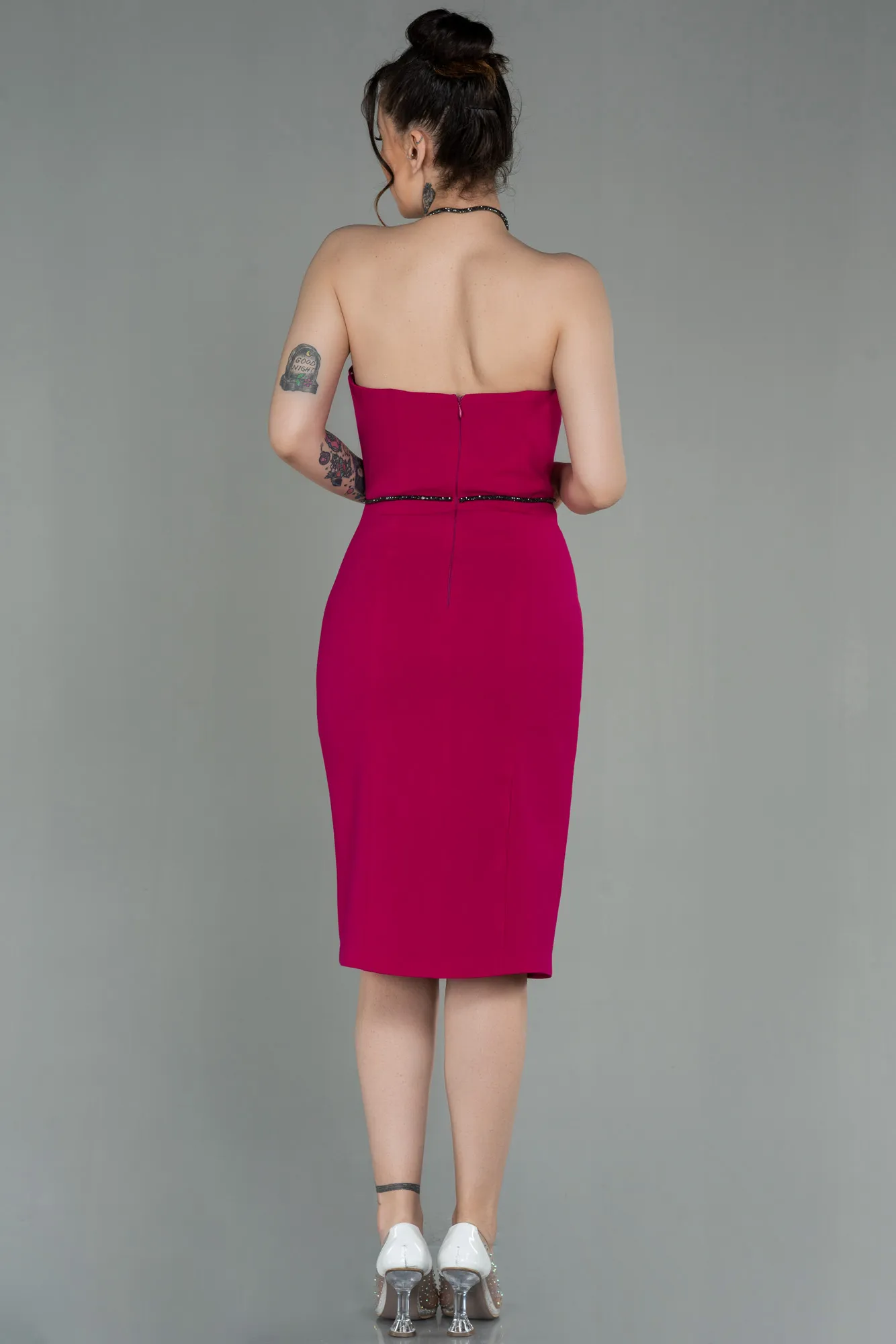 Fuchsia-Midi Invitation Dress ABK1709