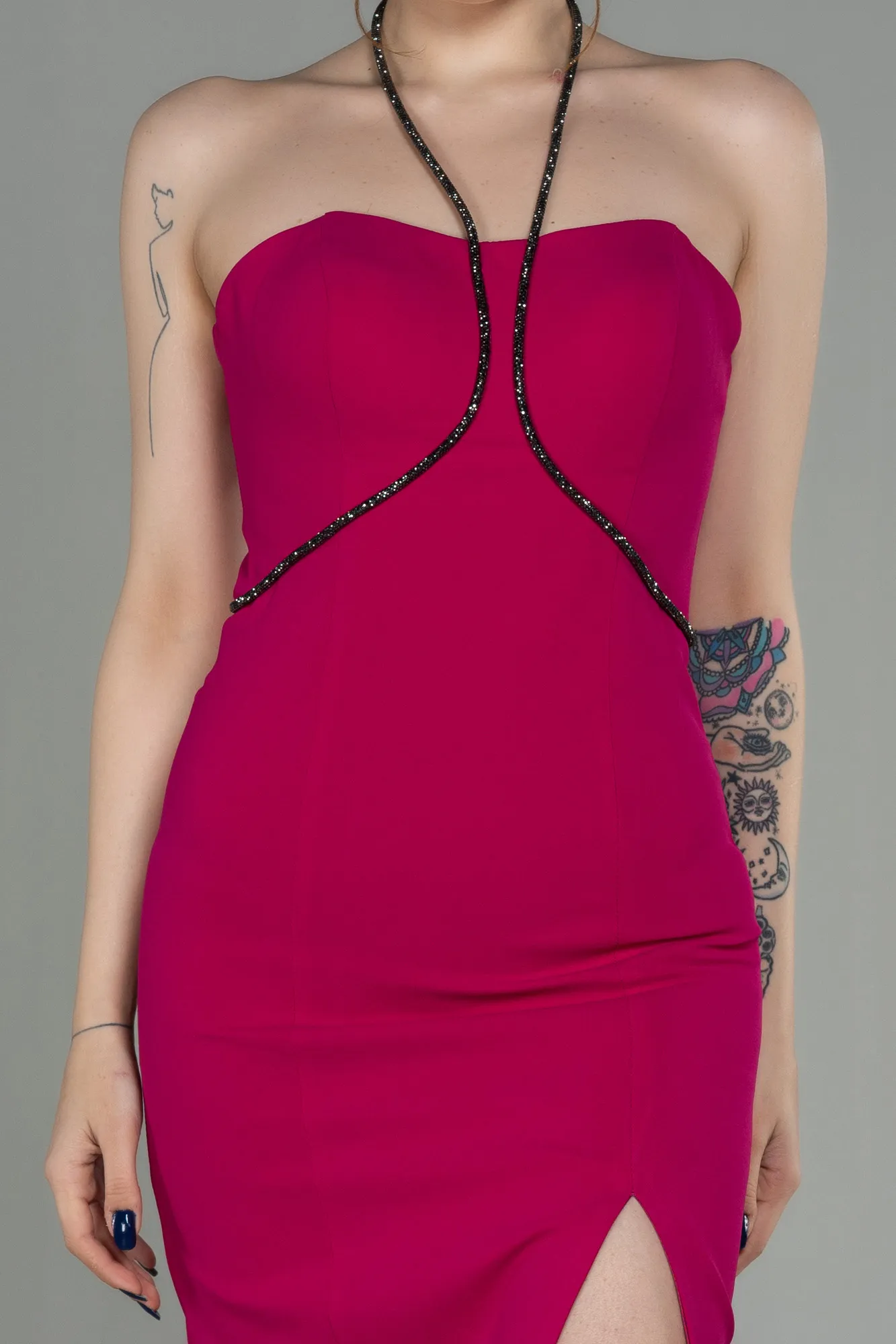 Fuchsia-Midi Invitation Dress ABK1709
