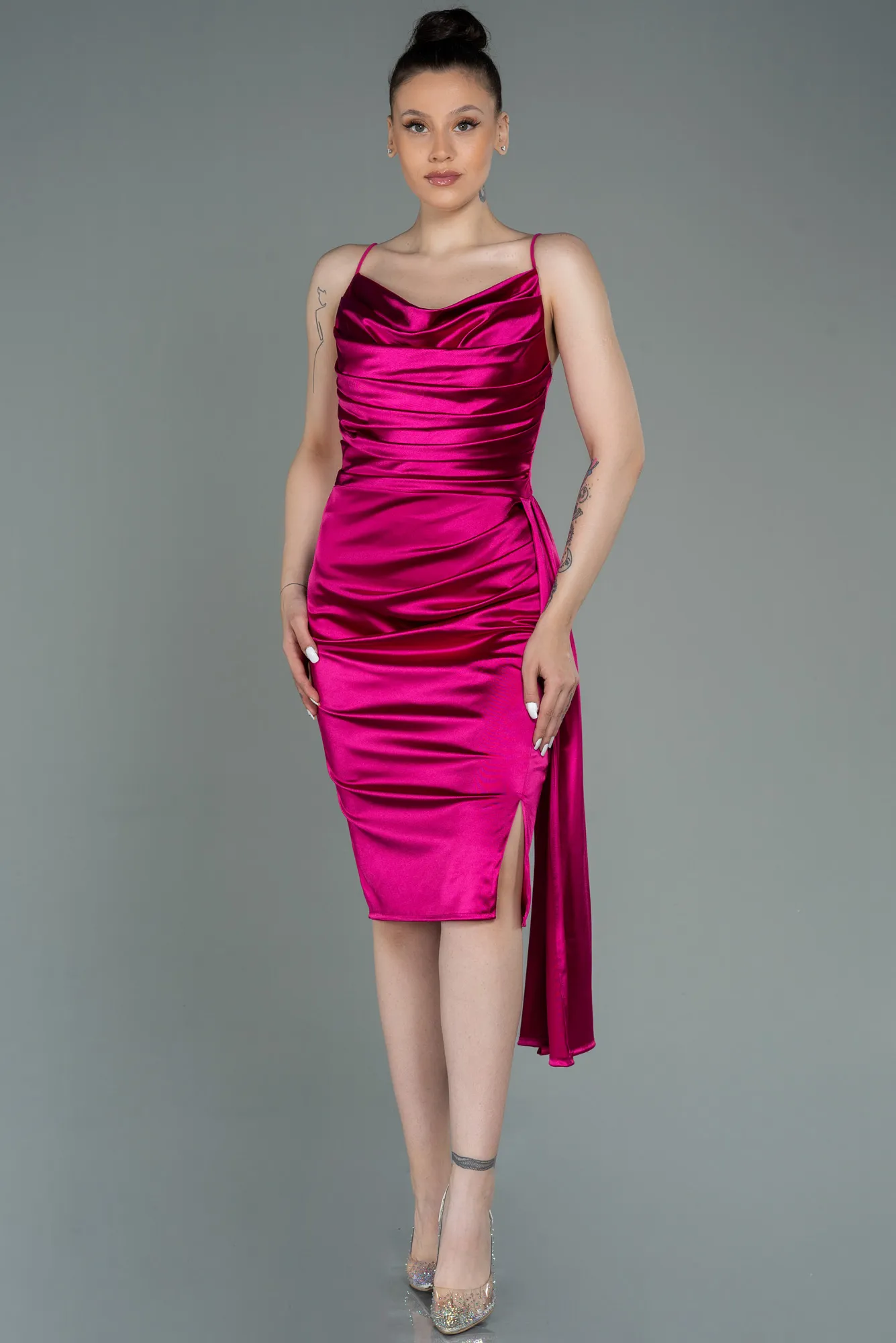 Fuchsia-Midi Invitation Dress ABK1757