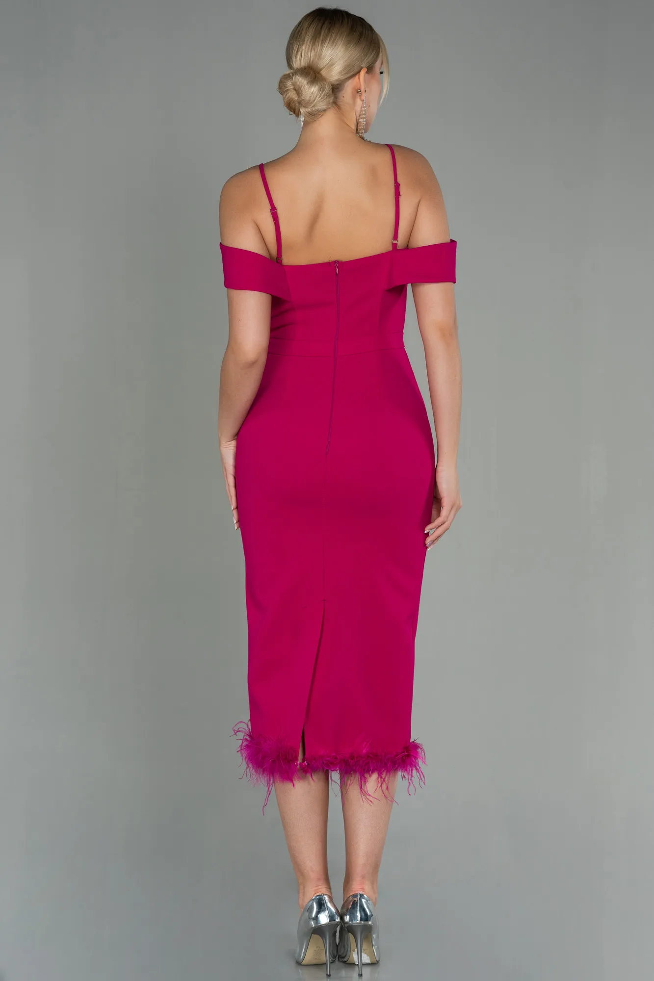Fuchsia-Midi Invitation Dress ABU3062
