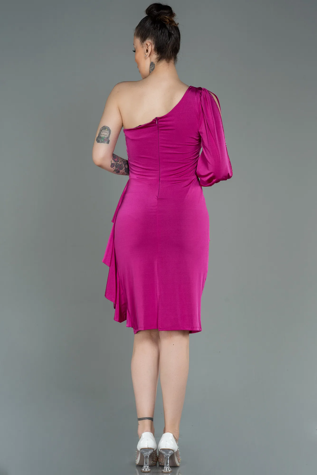 Fuchsia-Short Invitation Dress ABK1762