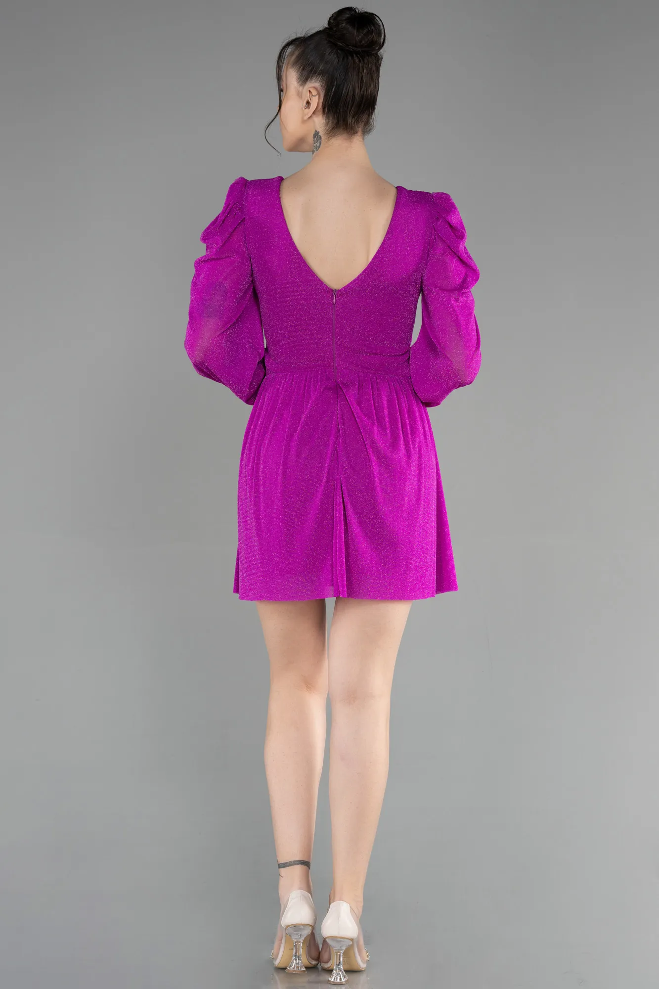 Fuchsia-Short Invitation Dress ABK1839