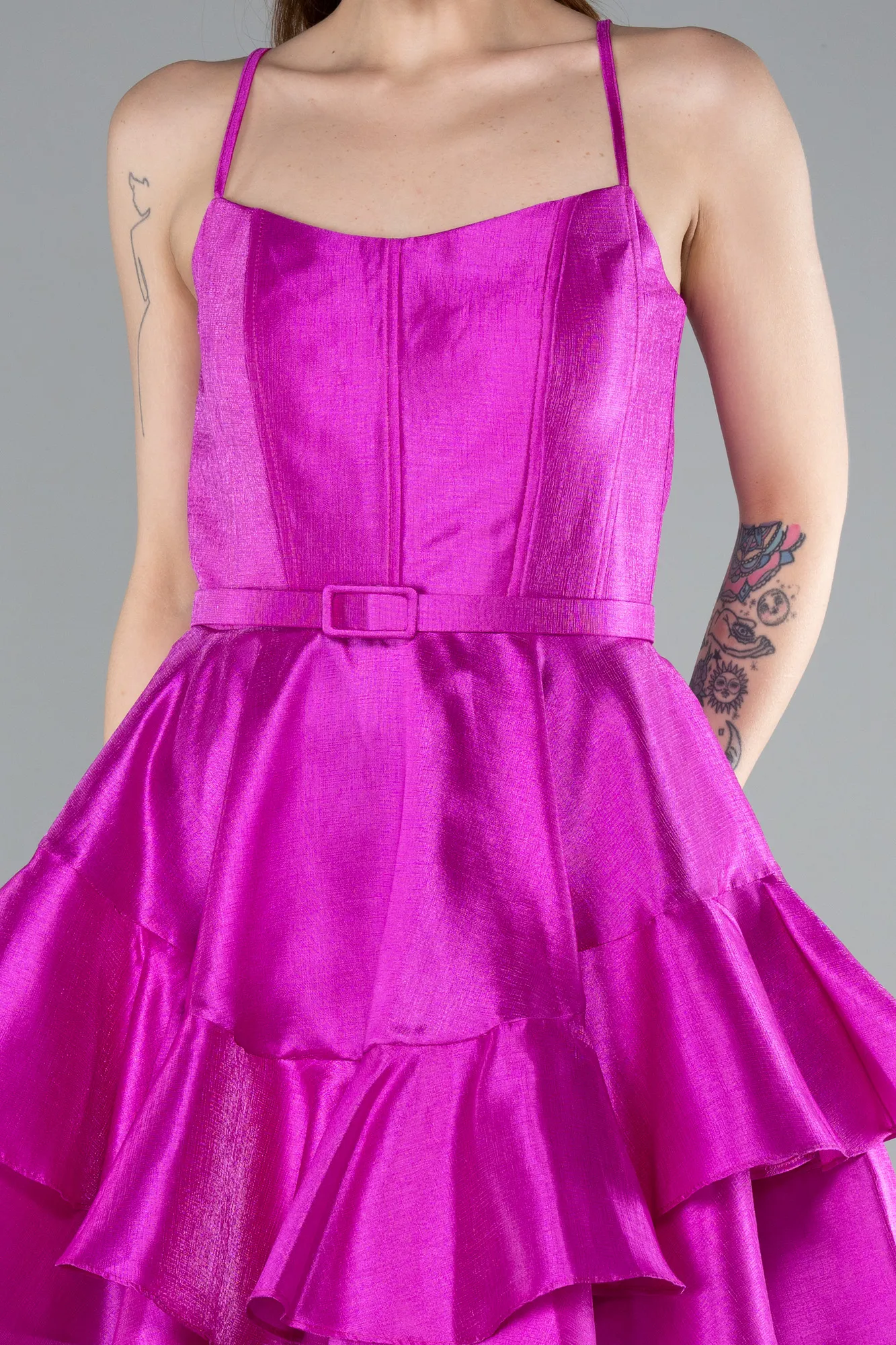 Fuchsia-Short Mermaid Prom Dress ABK2356