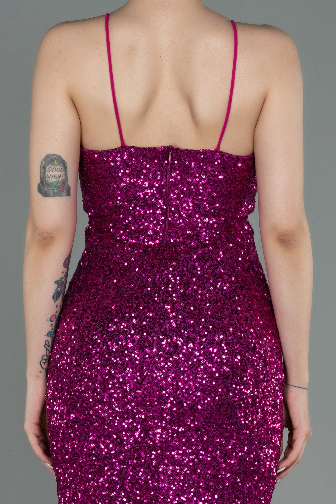 Fuchsia-Short Scaly Invitation Dress ABK1763