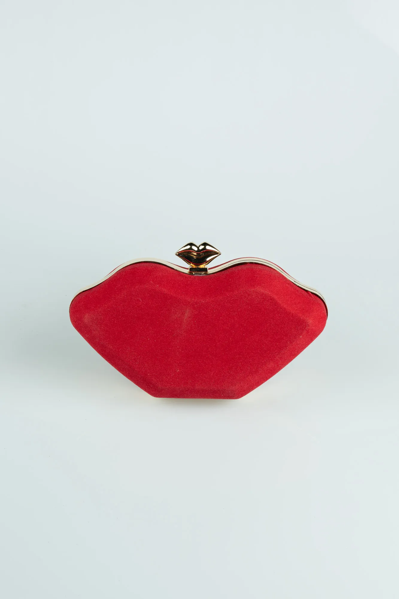 Gold-Red-Suede Box Bag SH816